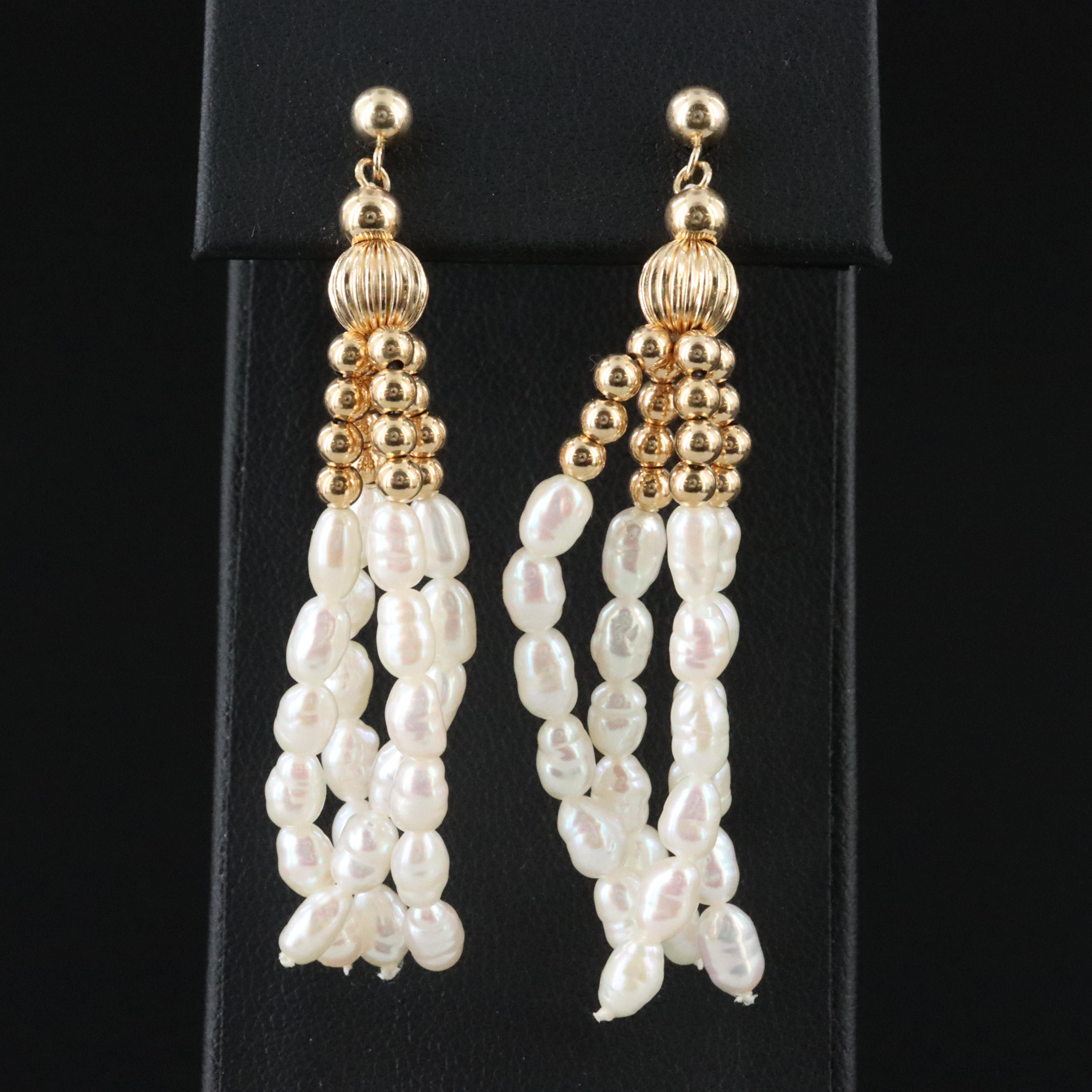 14K Pearl Drop Earrings