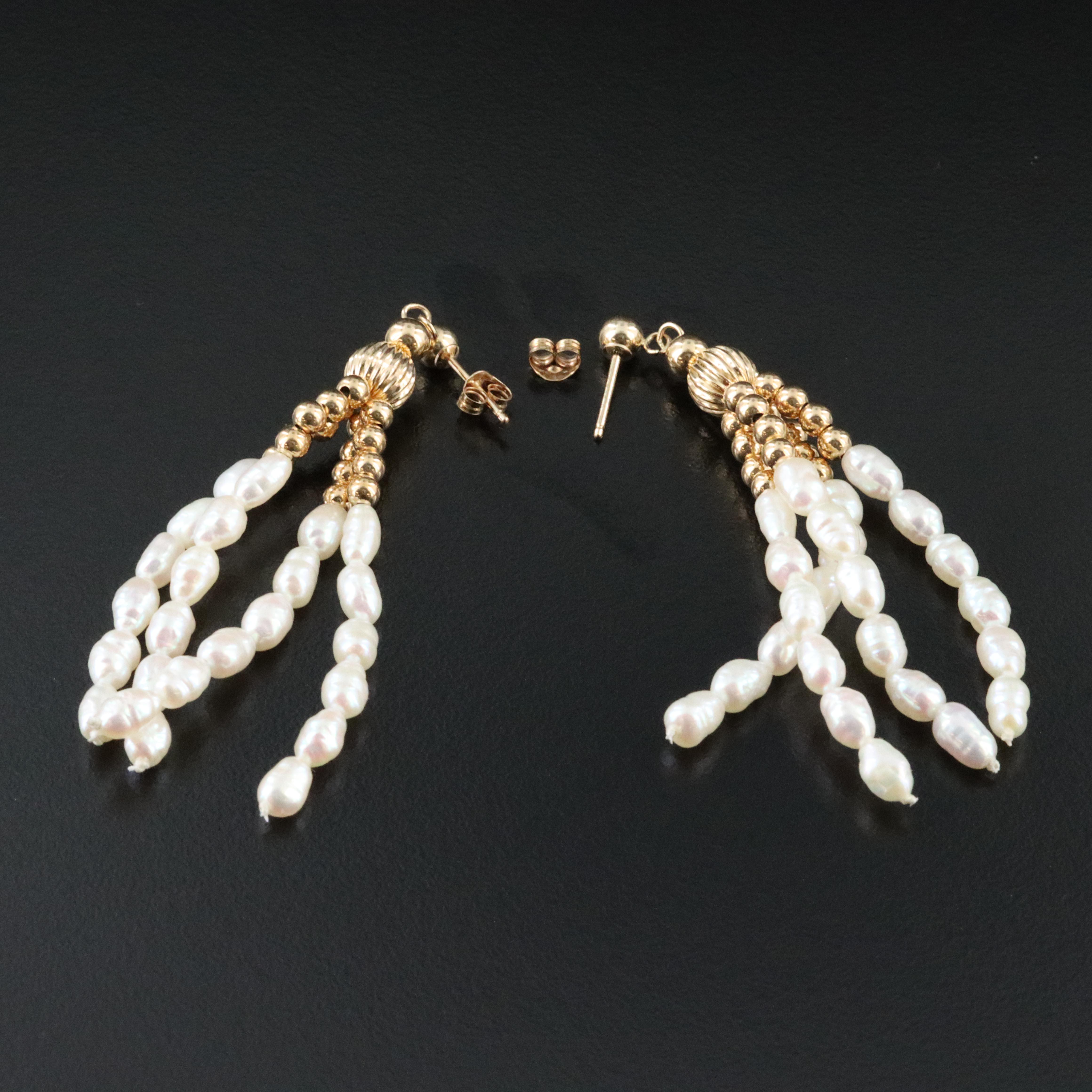 14K Pearl Drop Earrings