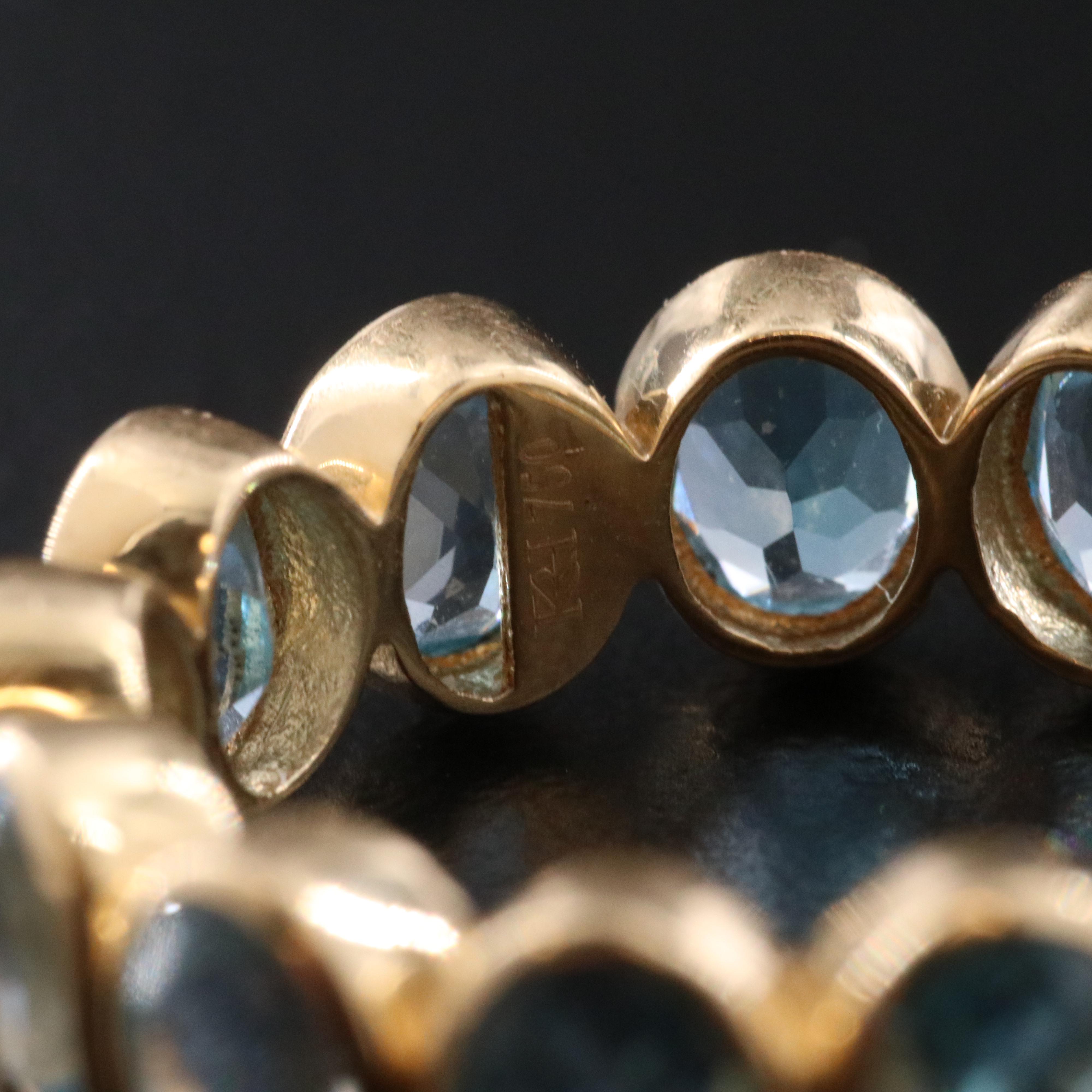 18K Blue Topaz Eternity Band
