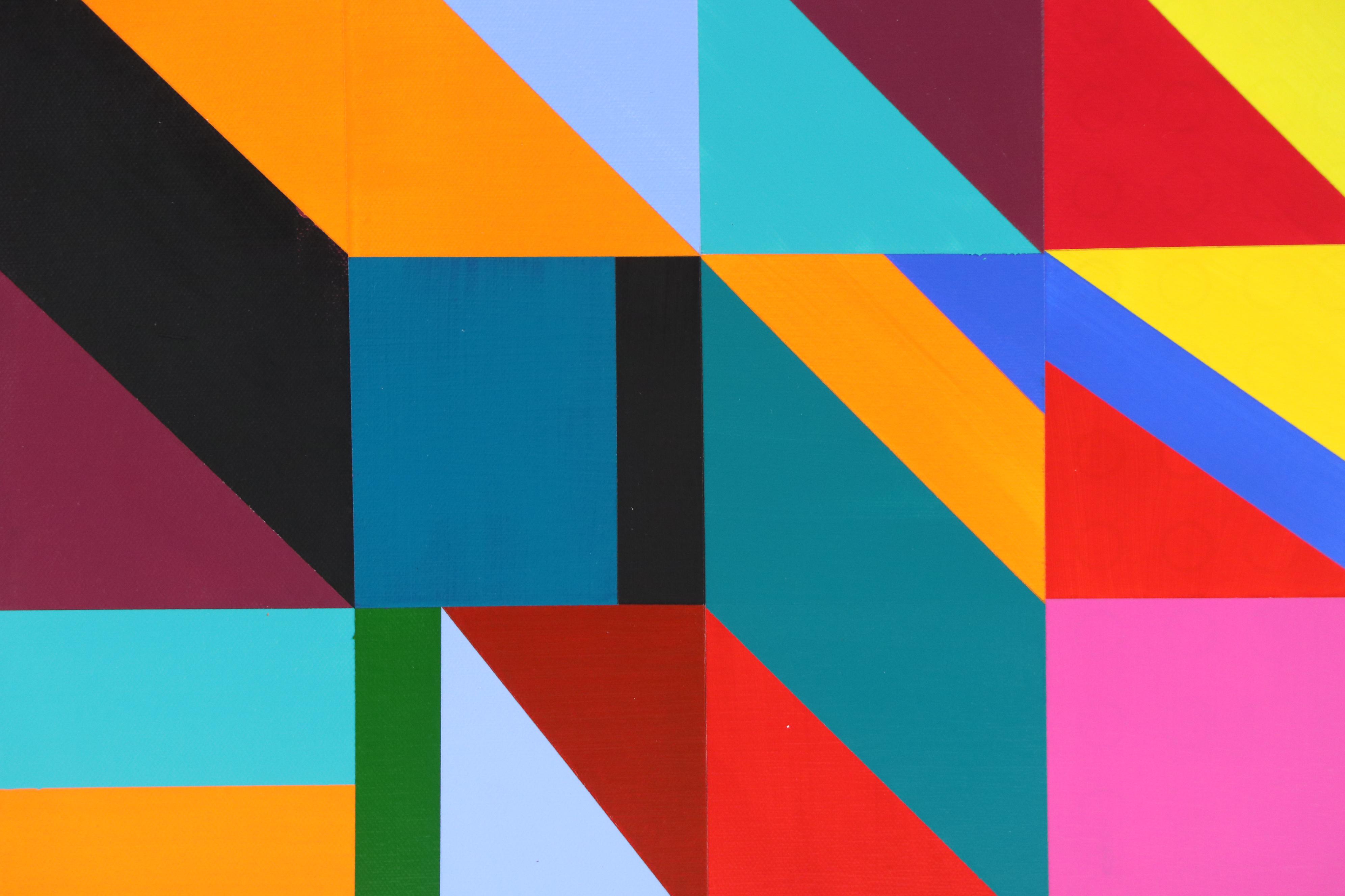 deSanto Geometric Acrylic Painting "Gridlock," 2025