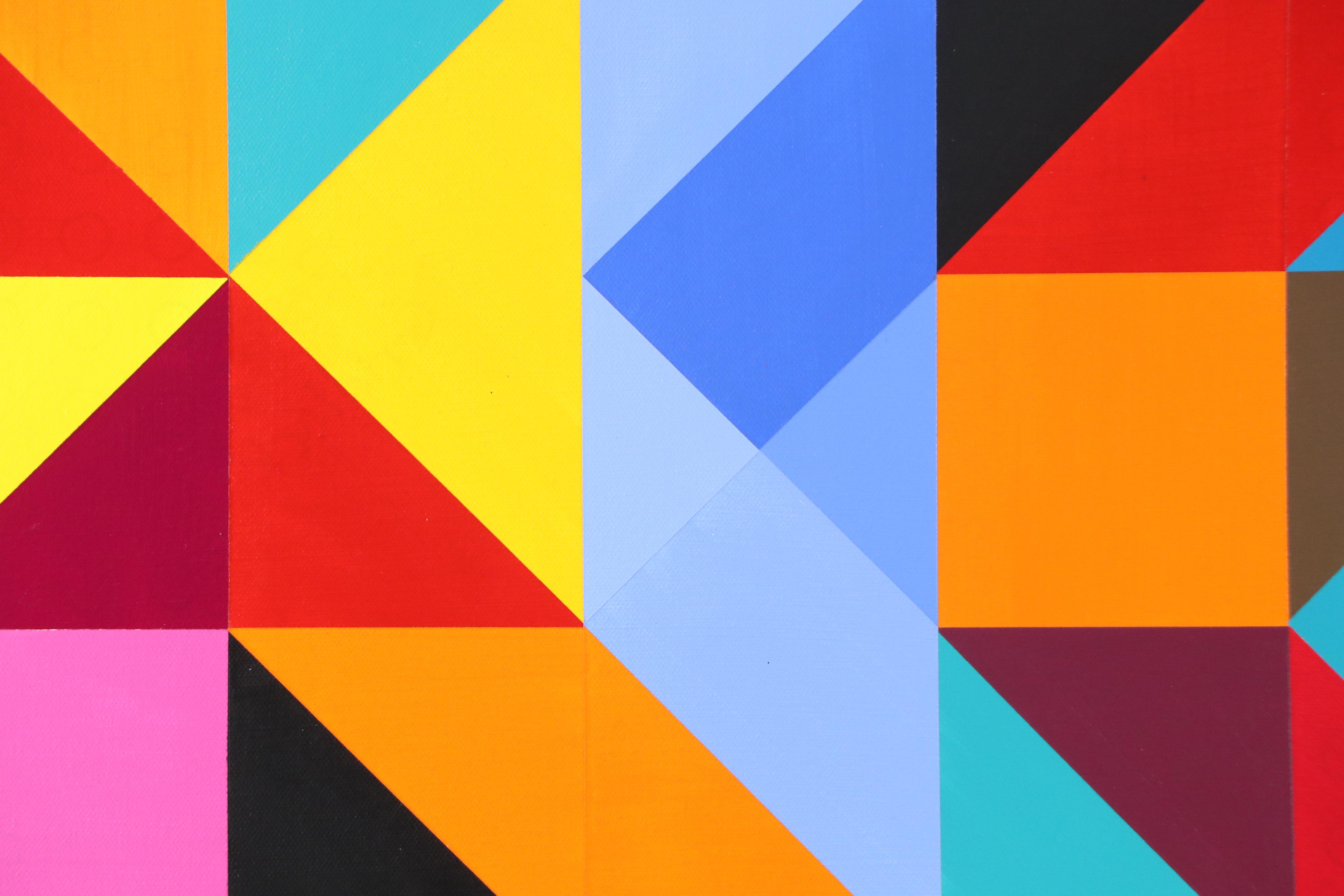 deSanto Geometric Acrylic Painting "Gridlock," 2025