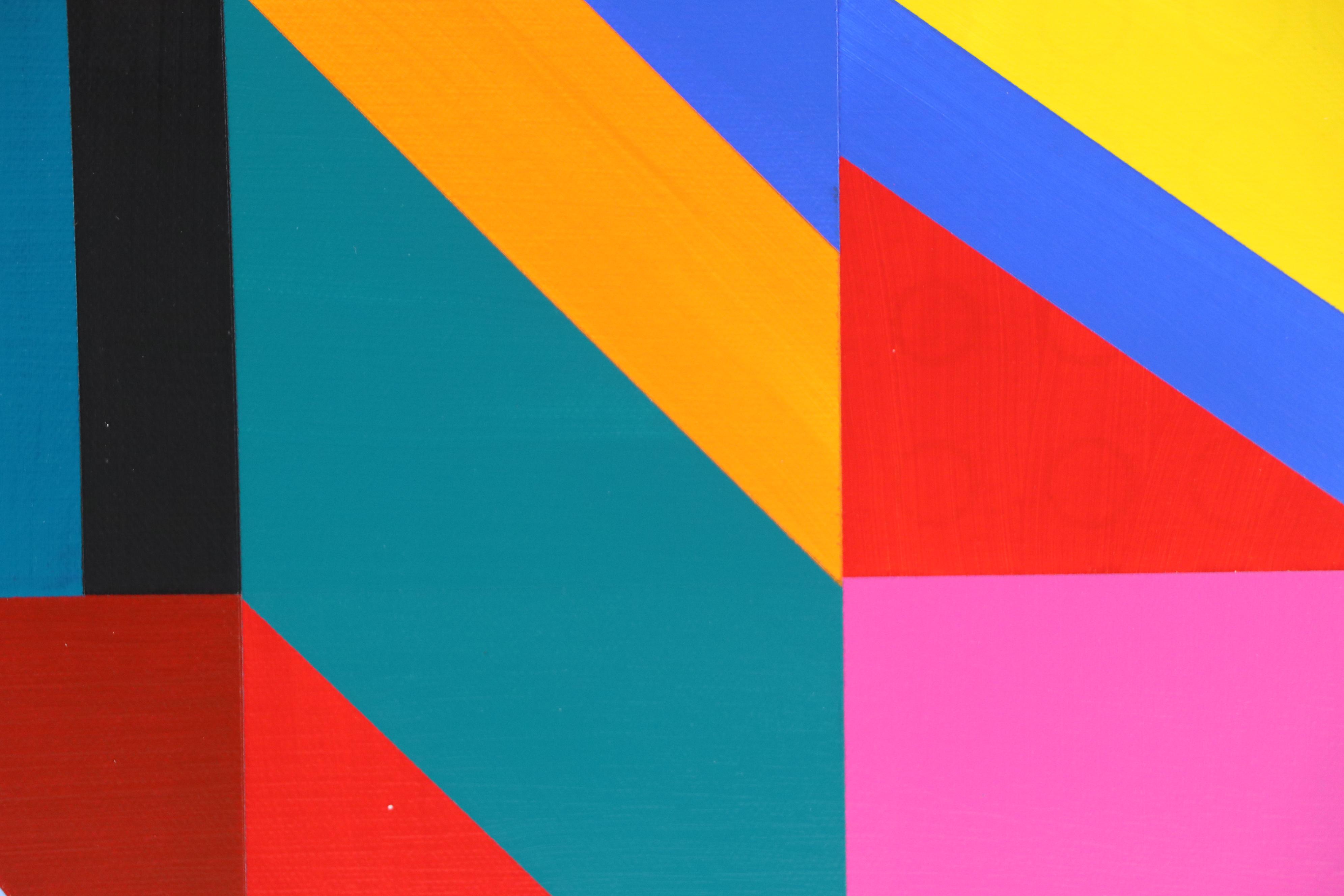 deSanto Geometric Acrylic Painting "Gridlock," 2025