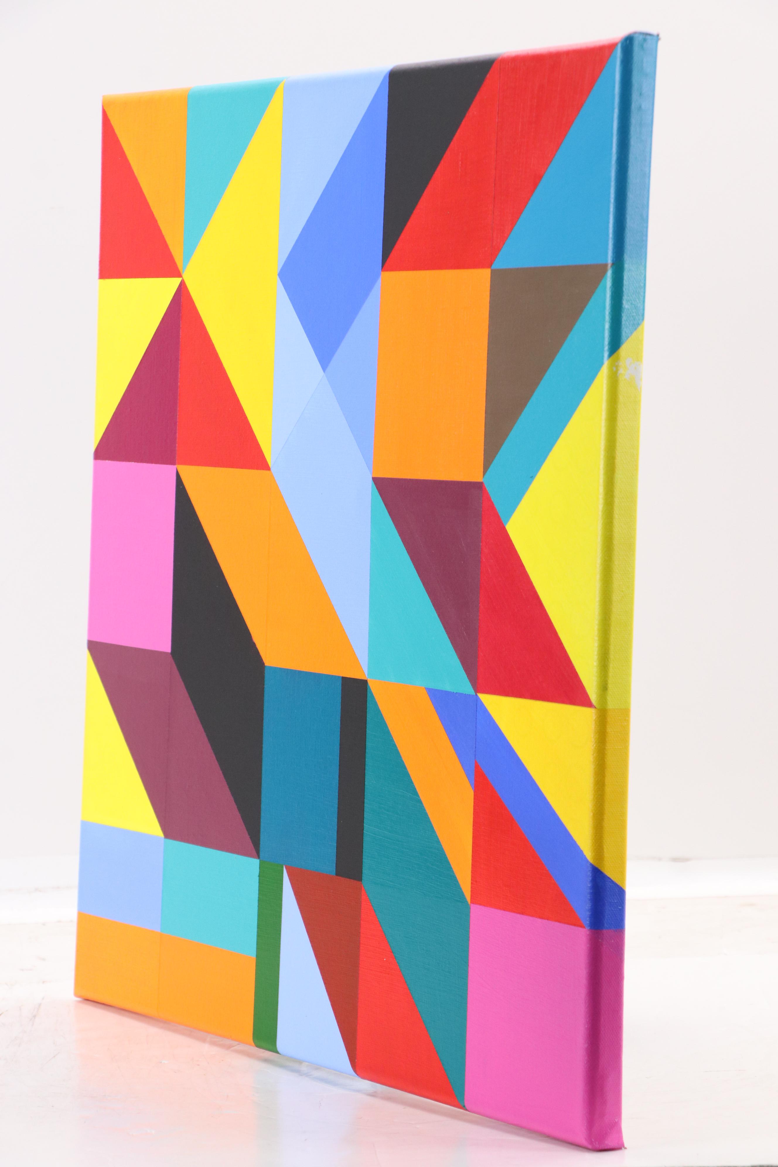 deSanto Geometric Acrylic Painting "Gridlock," 2025