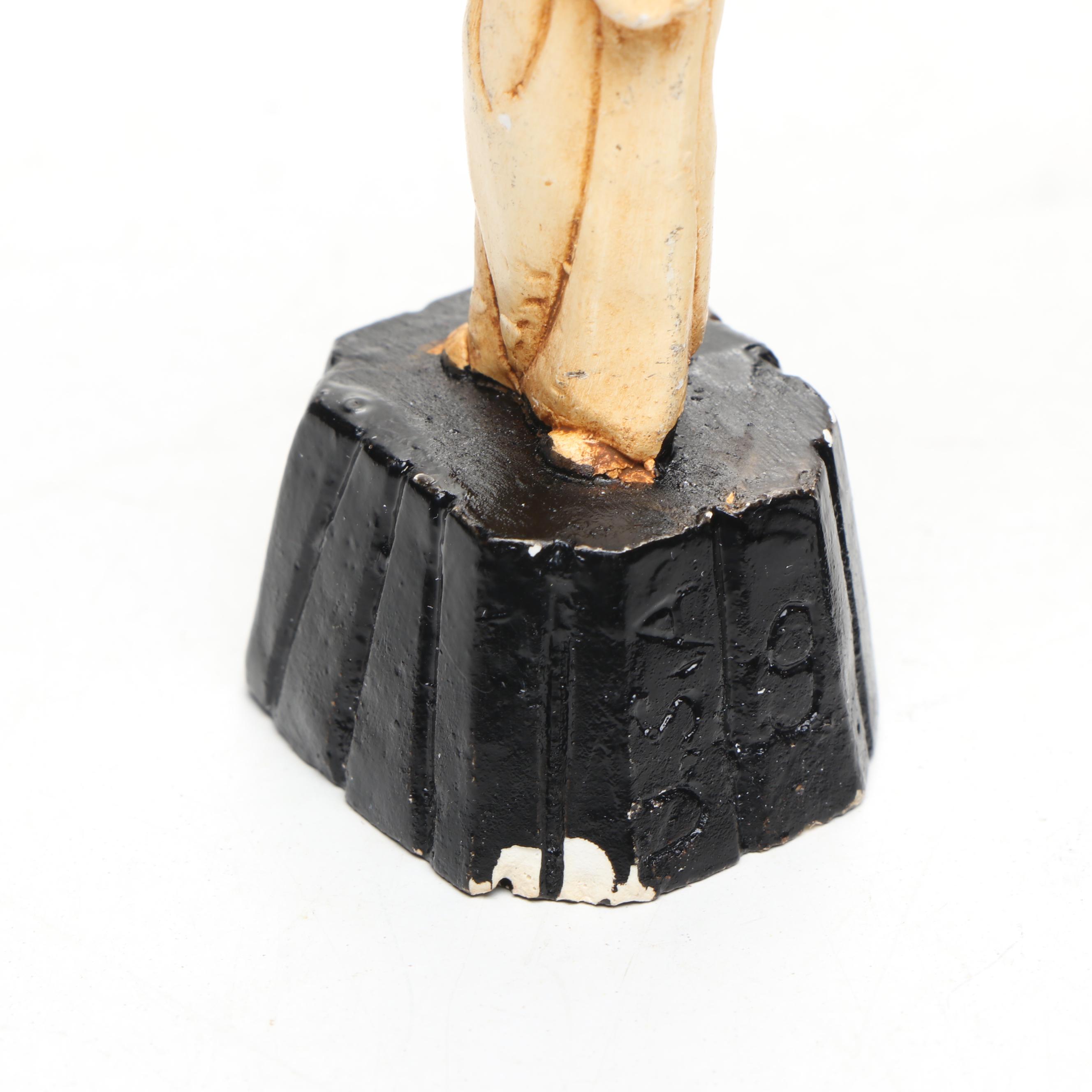 Chinese Distressed Bone Finish Deity and Elder Figurines