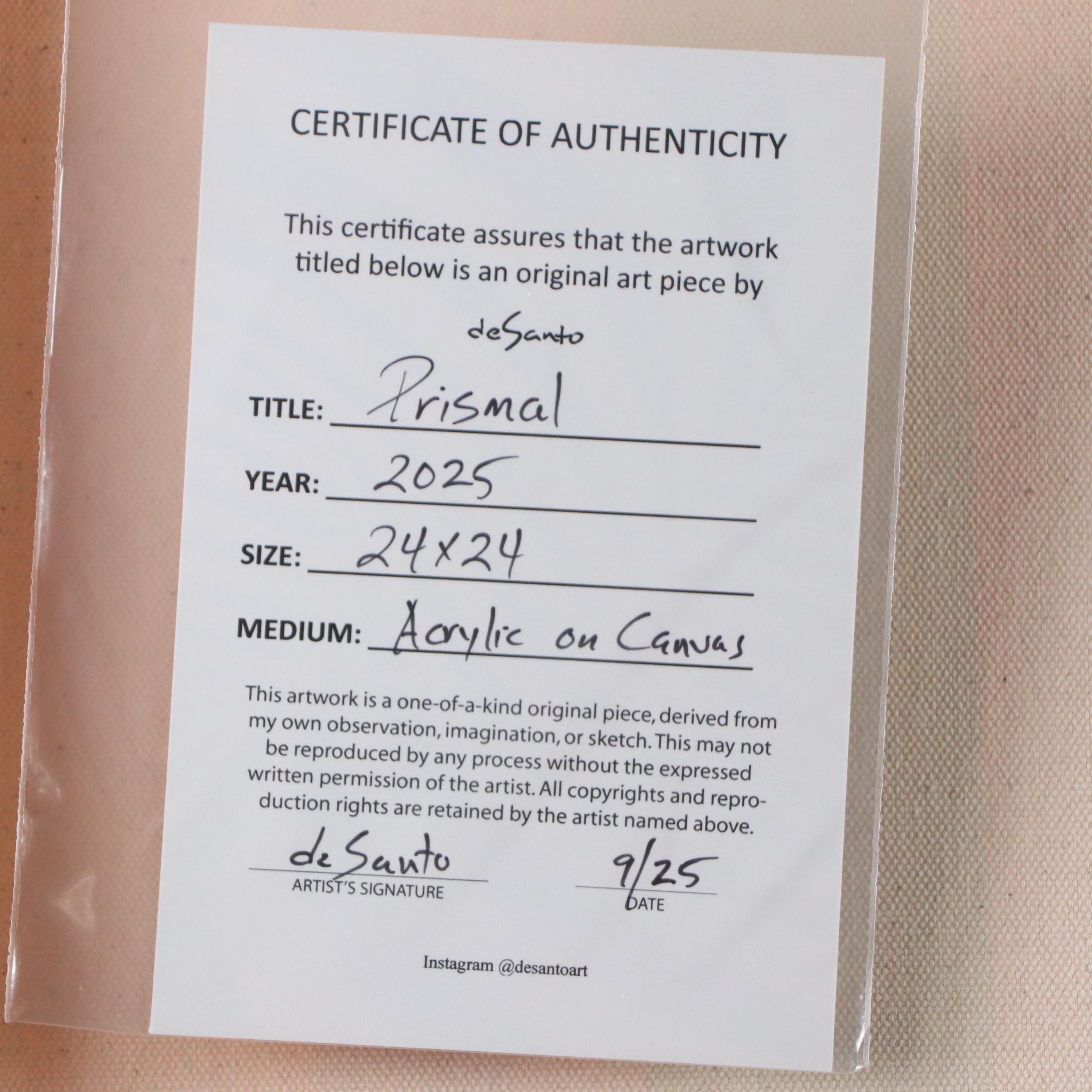 deSanto Geometric Acrylic Painting "Prismal," 2025