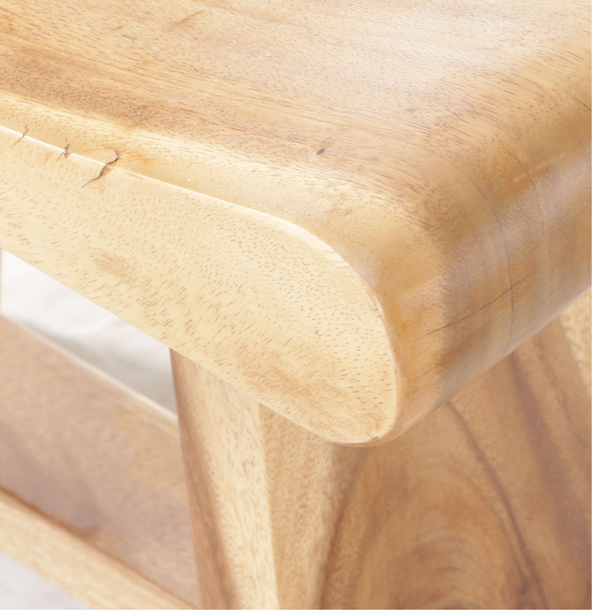 Pair of Contemporary Wooden Low Stools