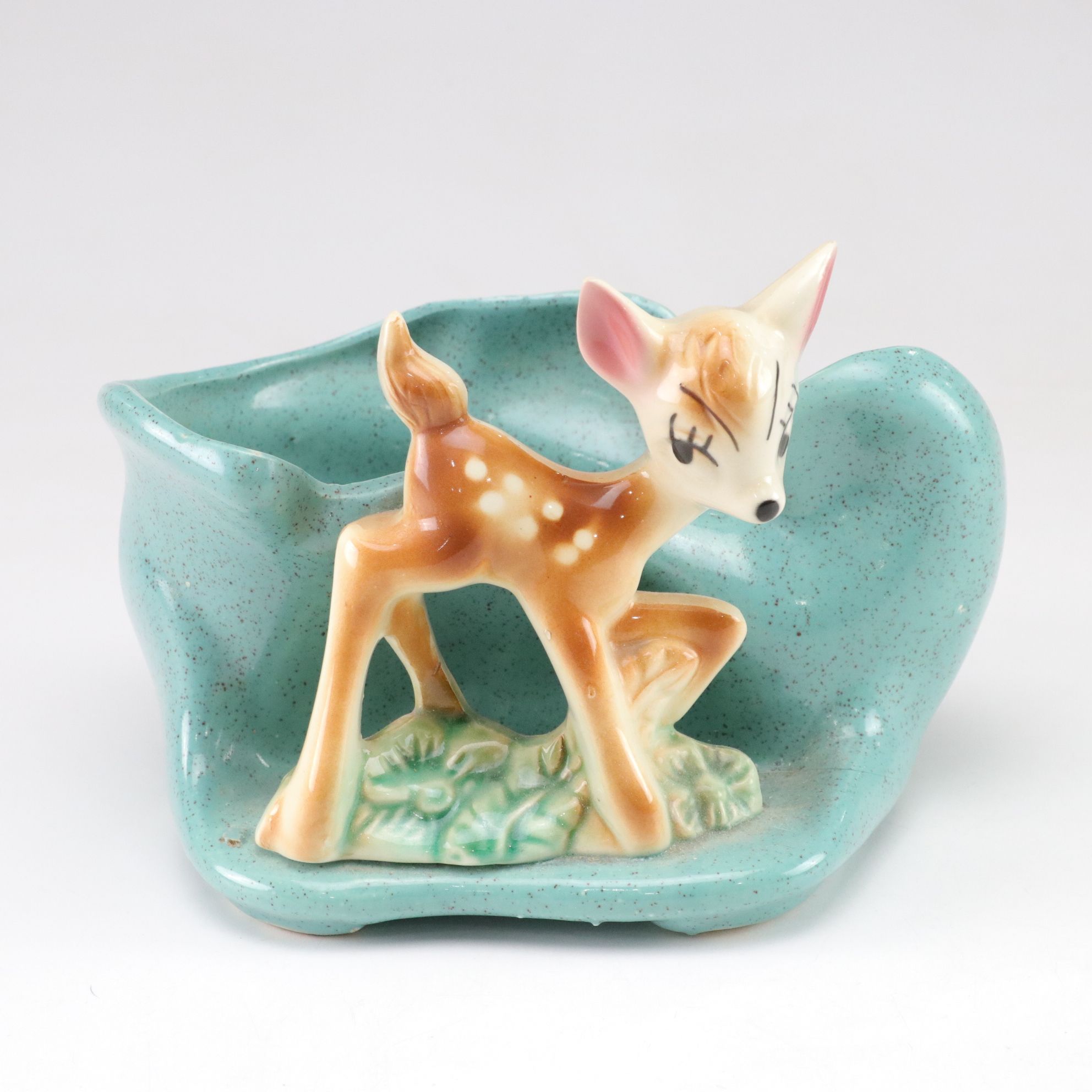 Ceramic Fawn Planter, Mid-20th Century