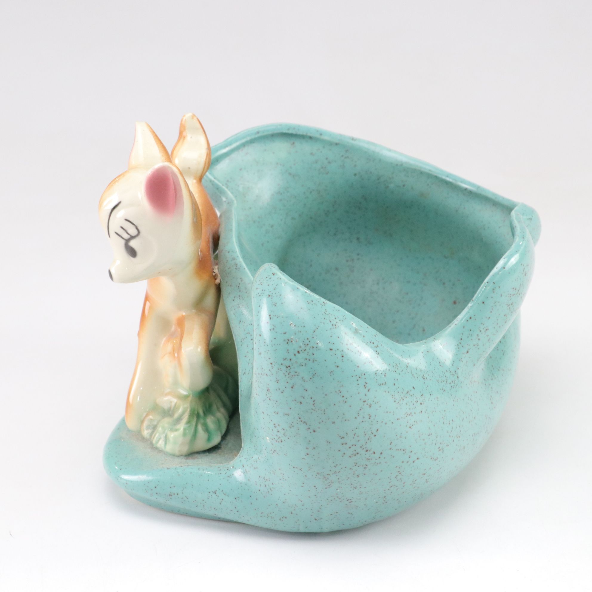 Ceramic Fawn Planter, Mid-20th Century