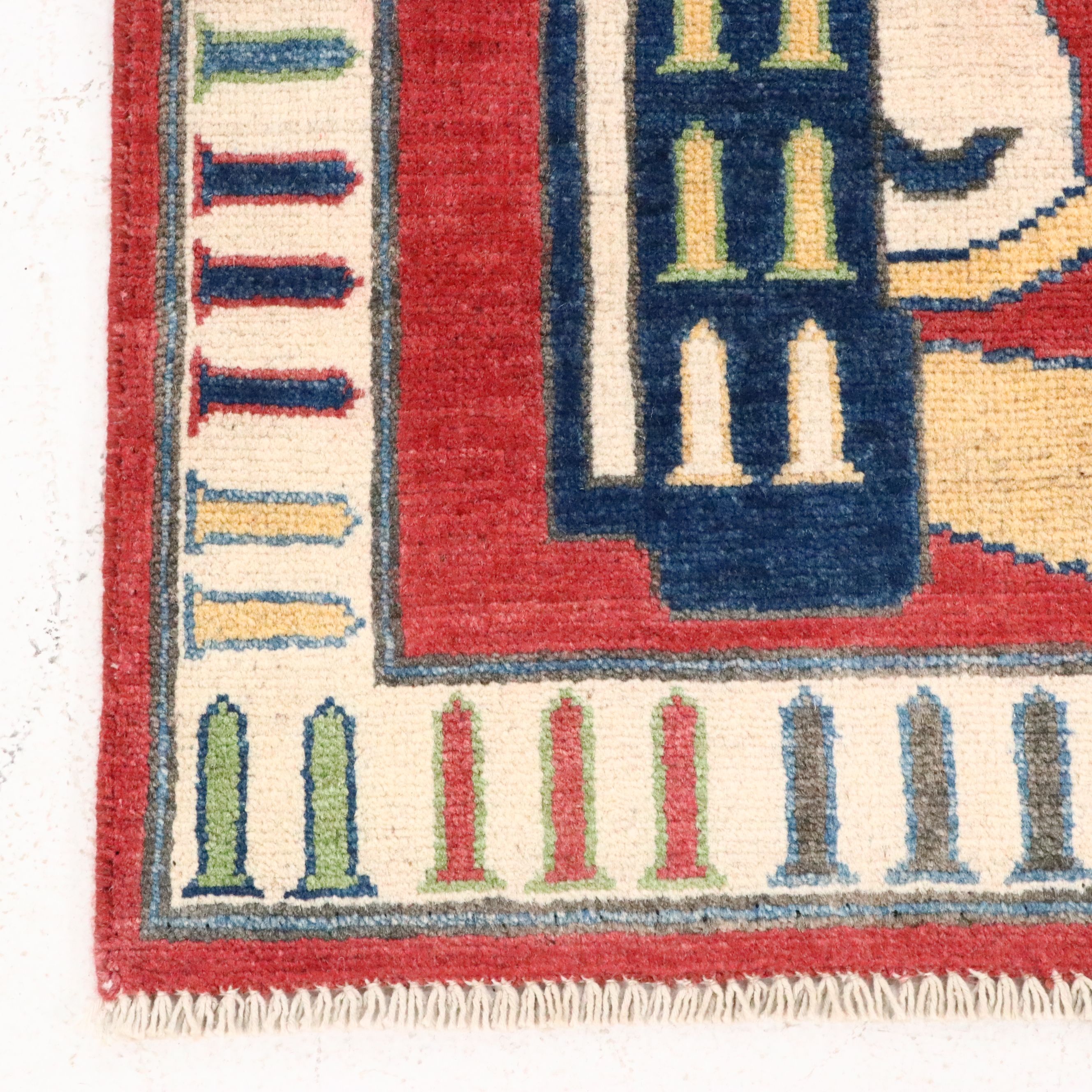 4'11 x 6'7 Hand-Knotted Afghan Pictorial War Area Rug