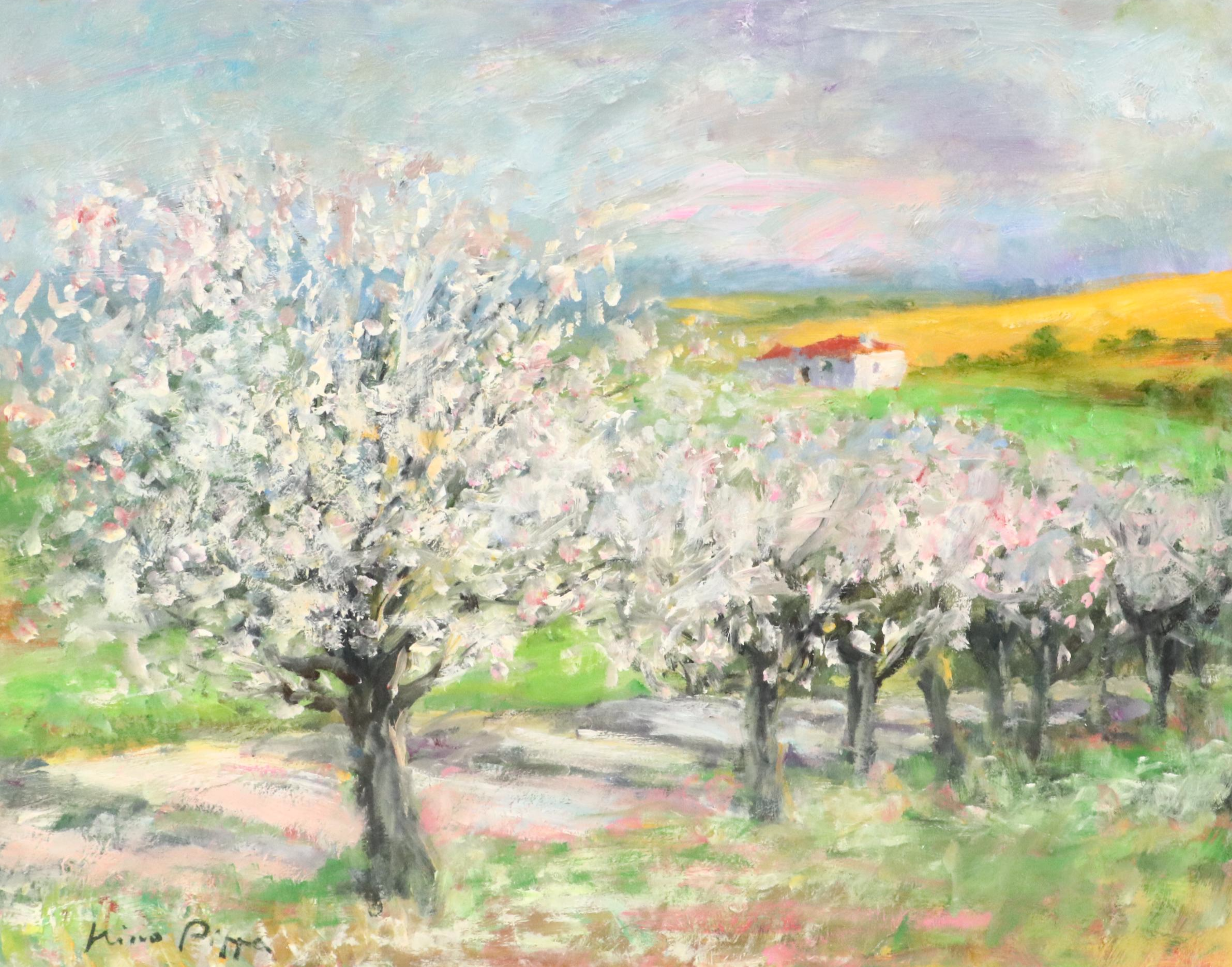 Nino Pippa Landscape Oil Painting "Sicily - The Almond Orchard," 2017