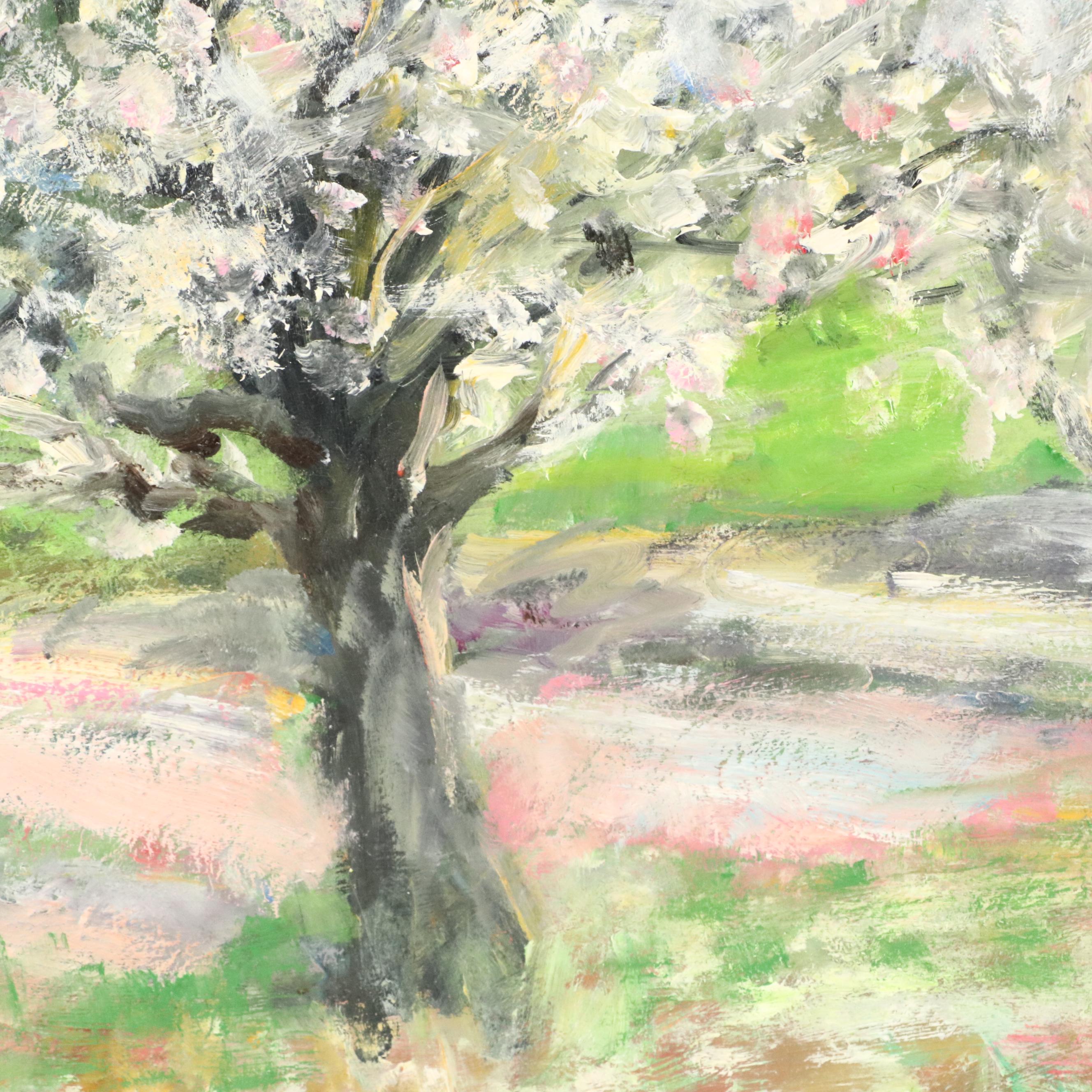 Nino Pippa Landscape Oil Painting "Sicily - The Almond Orchard," 2017