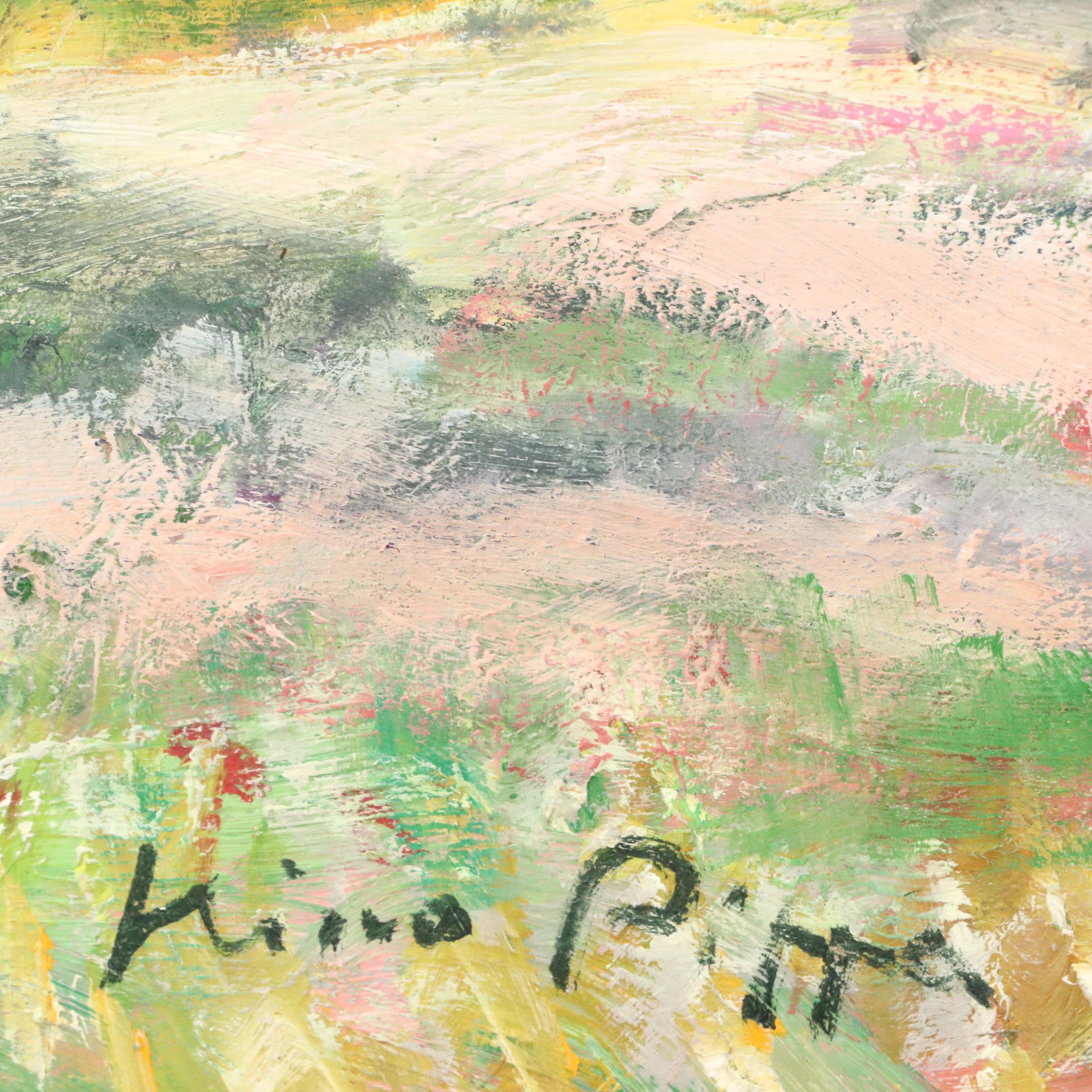 Nino Pippa Landscape Oil Painting "Sicily - The Almond Orchard," 2017