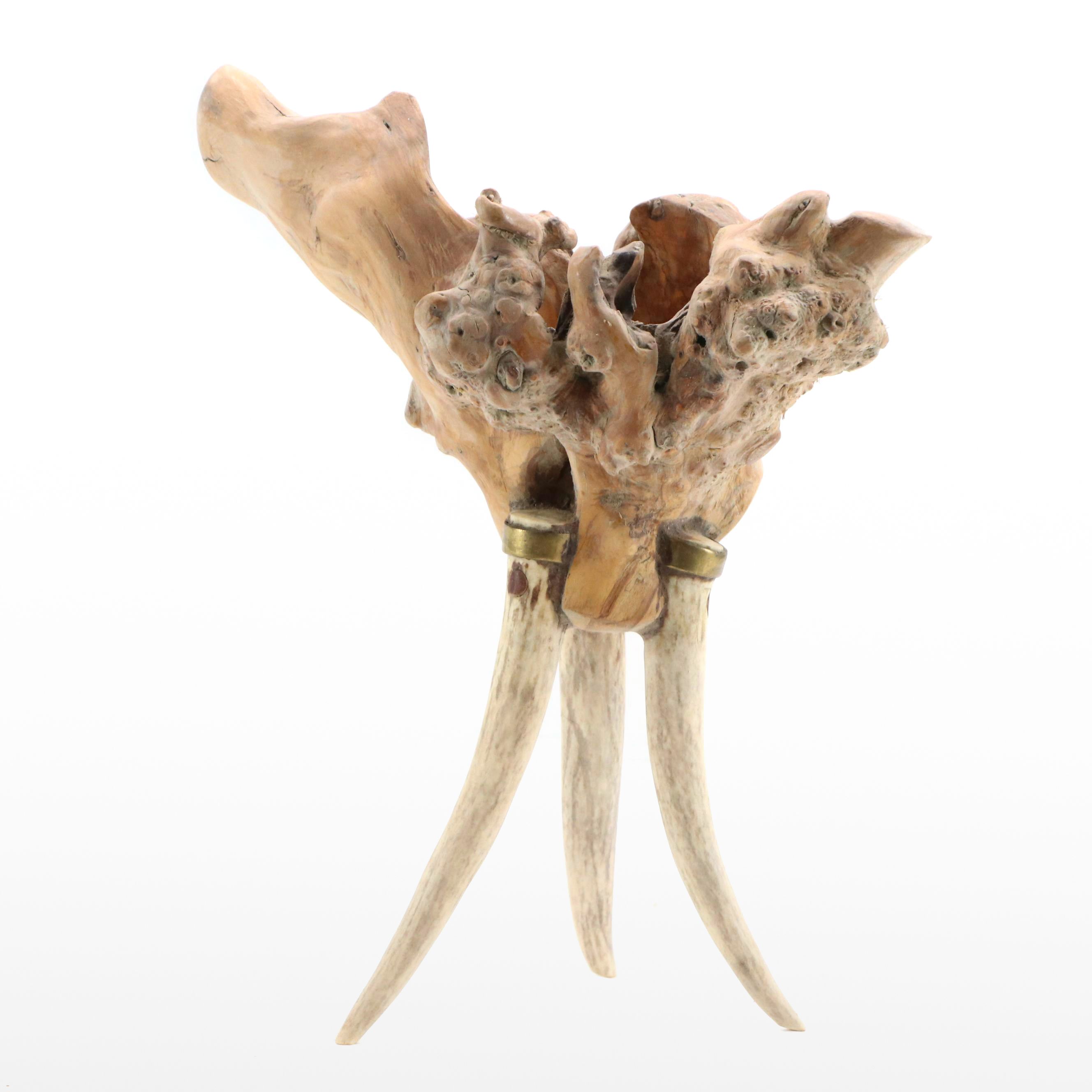 Robert Beaven Folk Art Found Materials Amorphous Footed Vessel