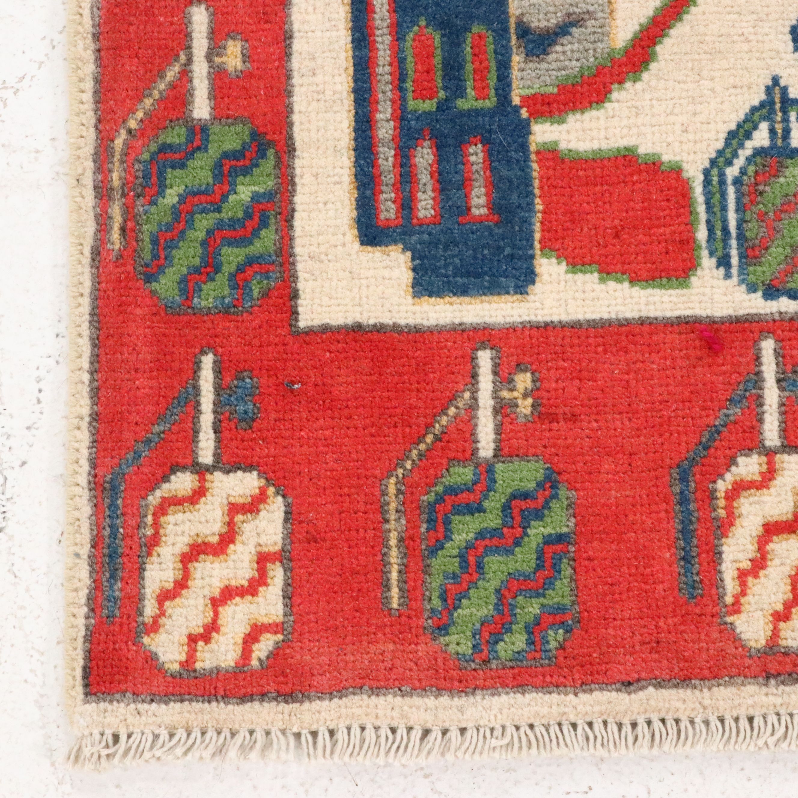 4'10 x 6'6 Hand-Knotted Afghan Pictorial War Area Rug