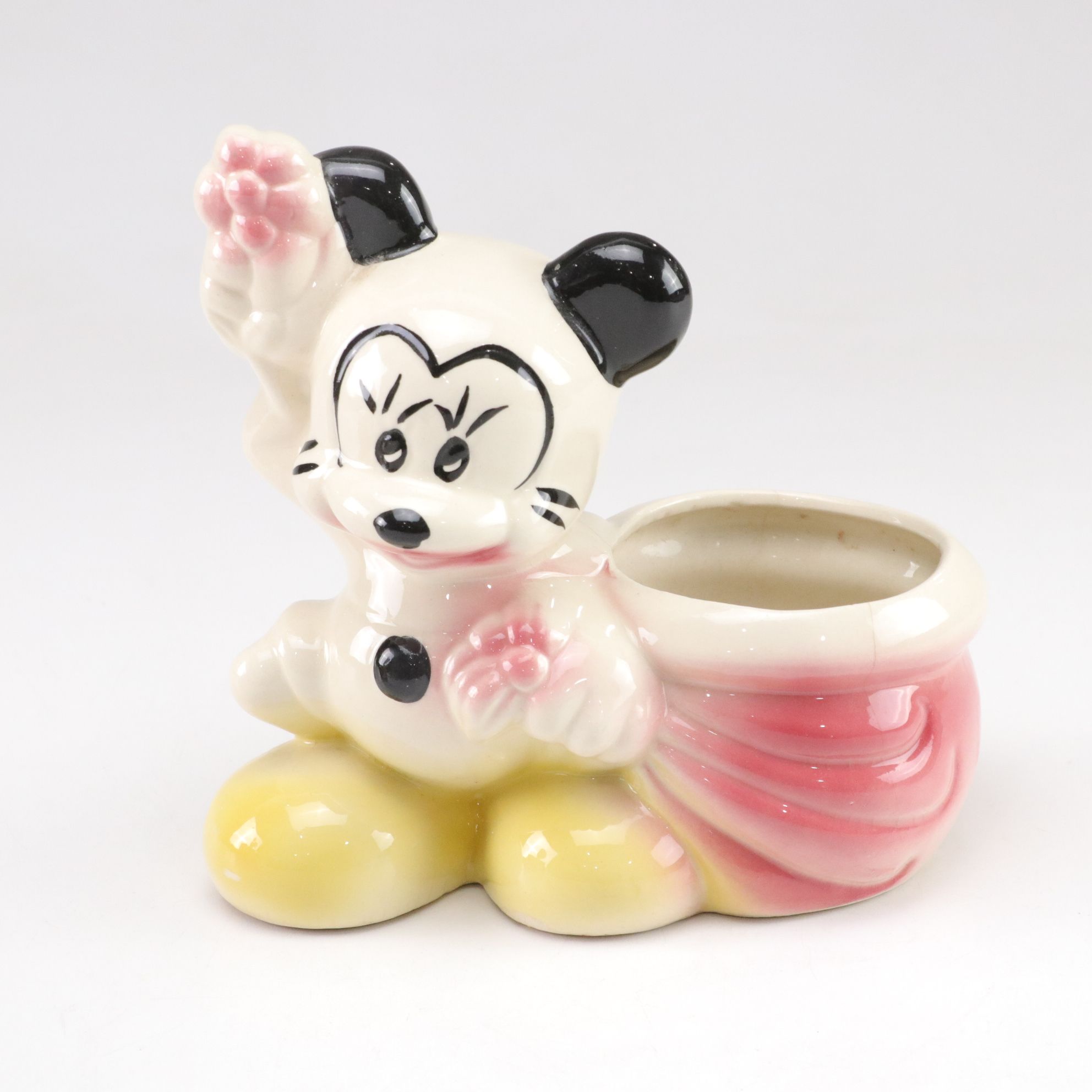 Ceramic Mickey Mouse & Bambi Planters, Mid-20th Century