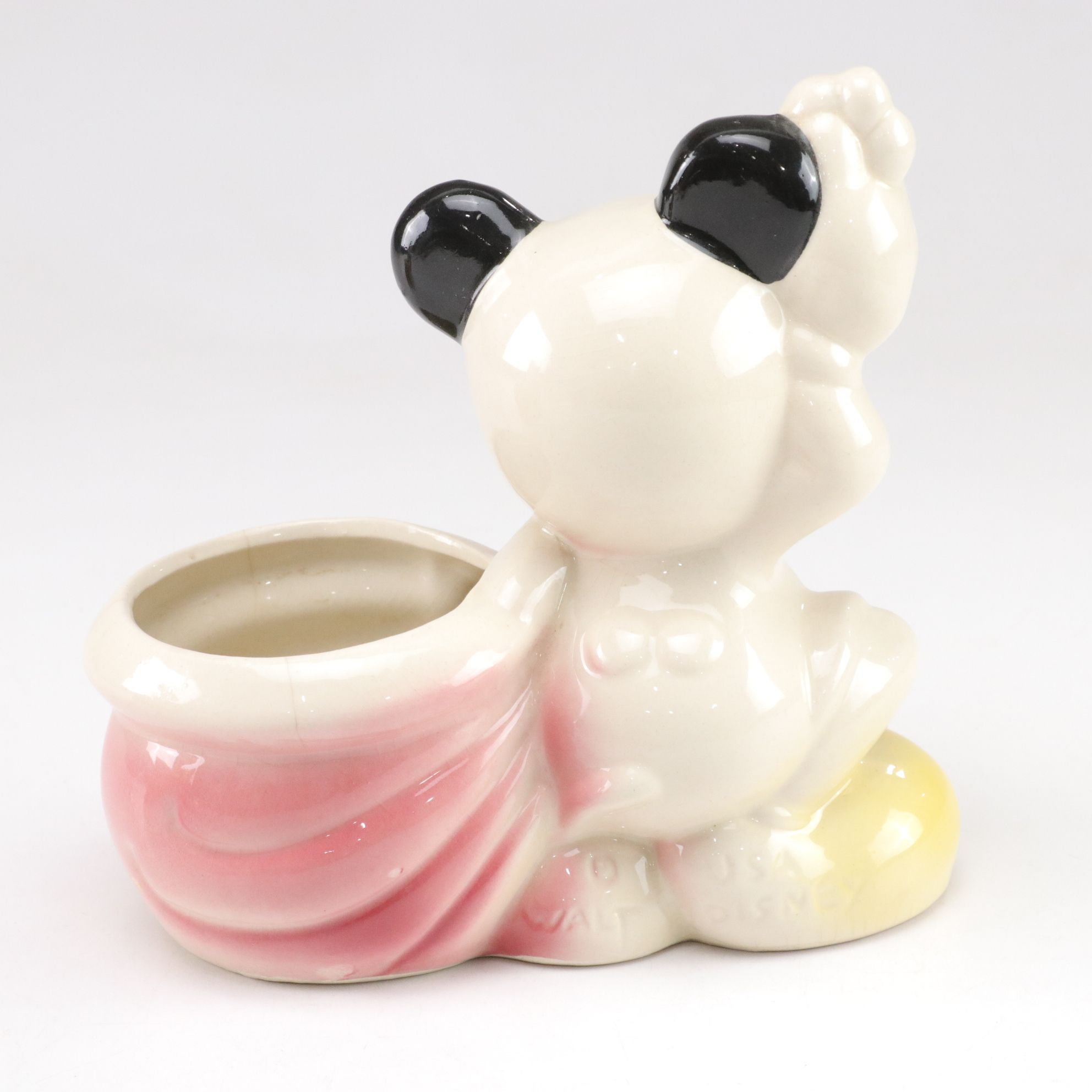 Ceramic Mickey Mouse & Bambi Planters, Mid-20th Century