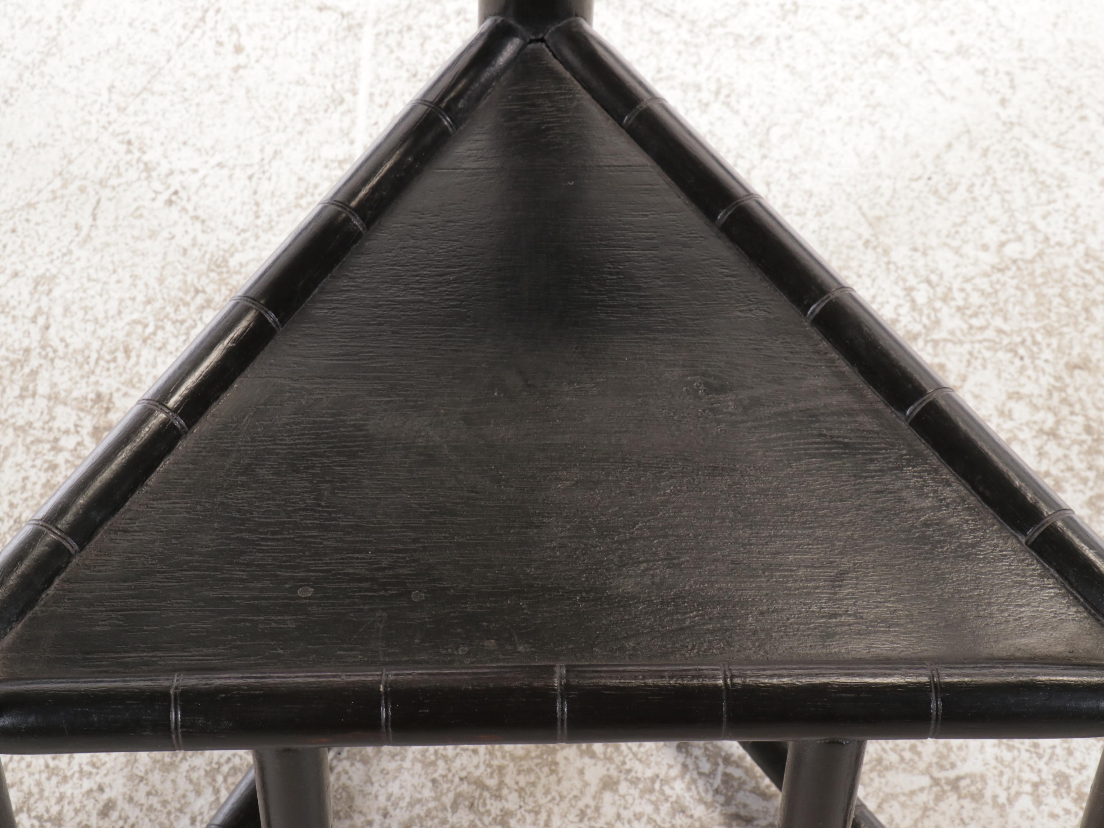 Swedish Carved Wood Tripod "Munk" Chair, Mid-20th Century