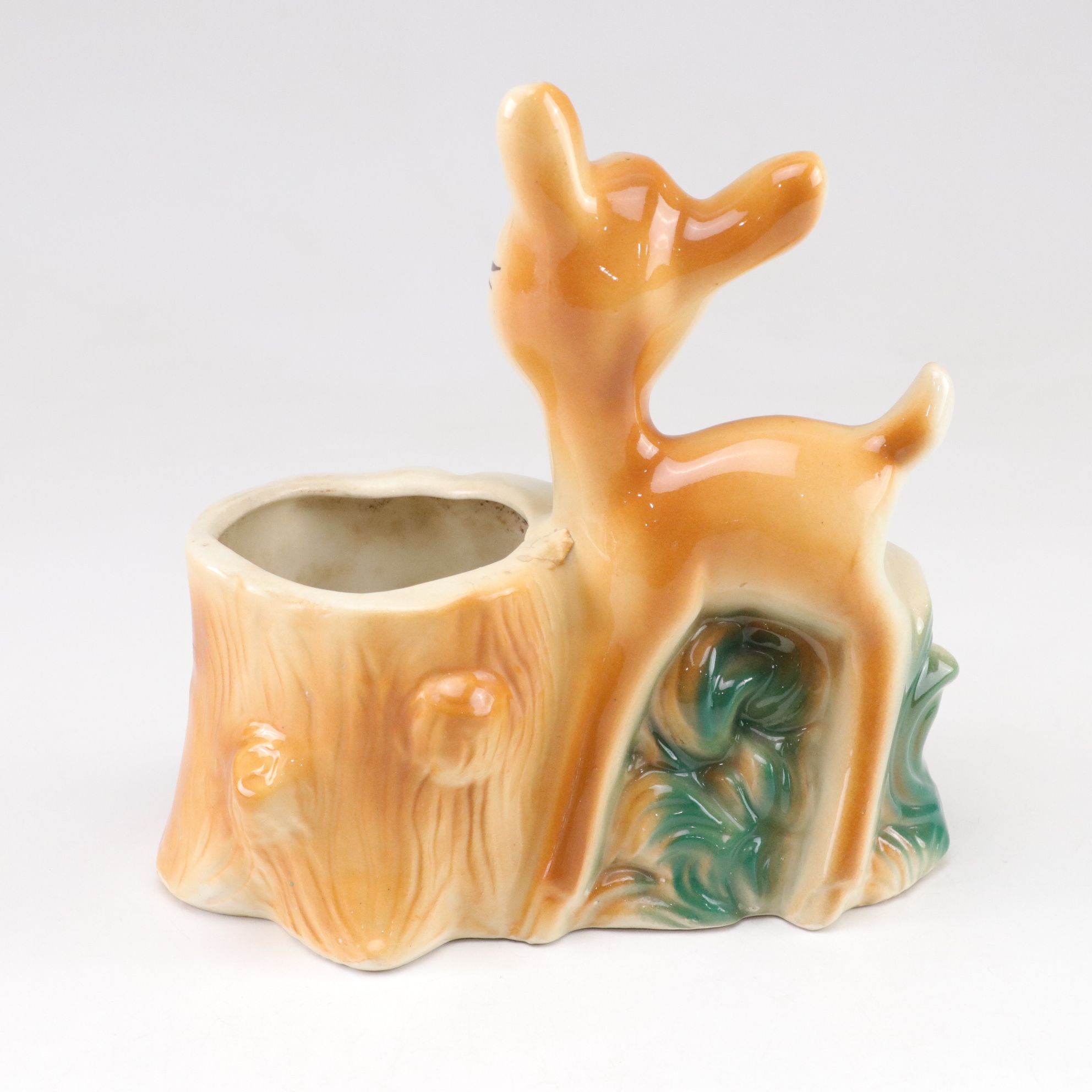 Ceramic Mickey Mouse & Bambi Planters, Mid-20th Century