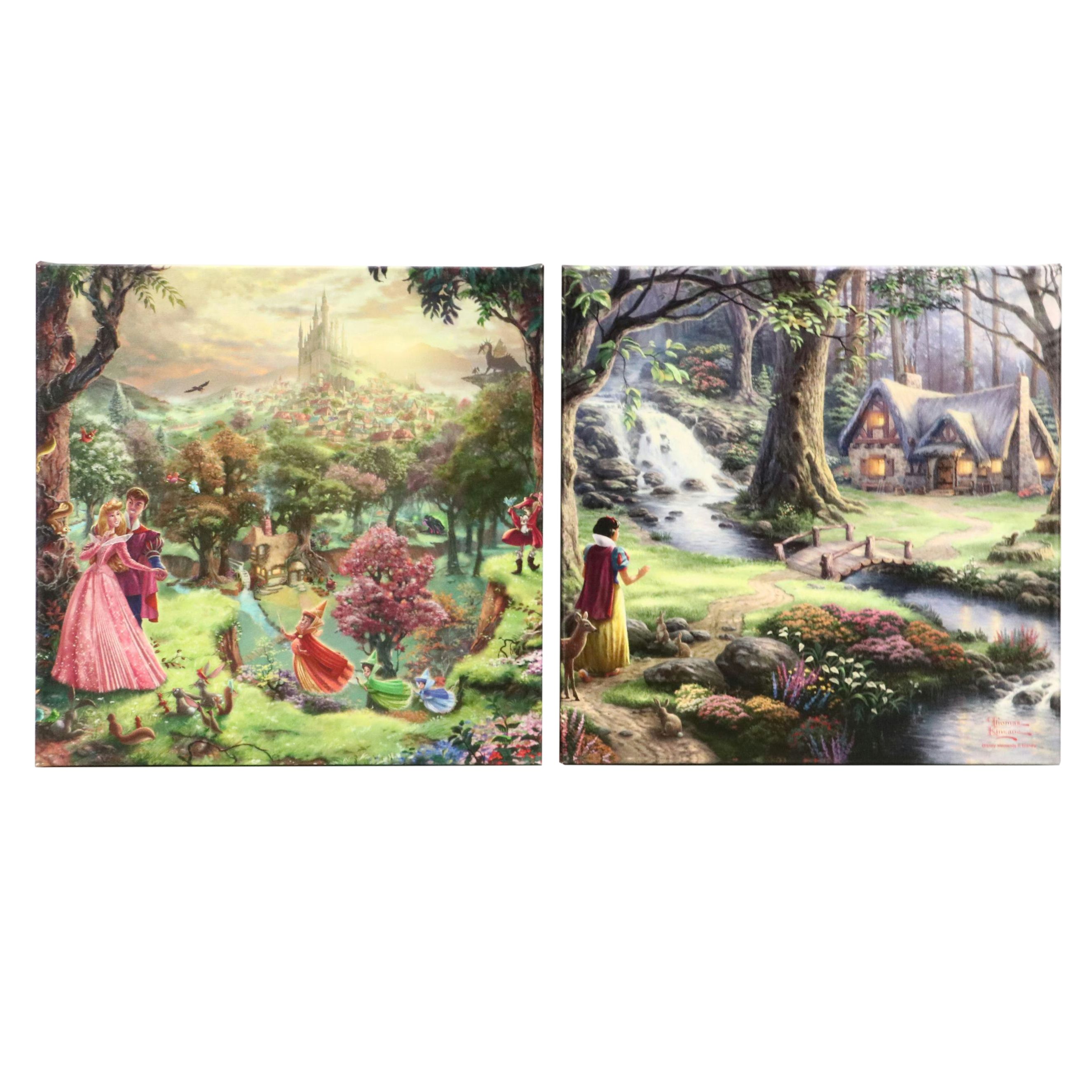 Thomas Kinkade Company and Disney Giclées of "Snow White" and "Sleeping Beauty"