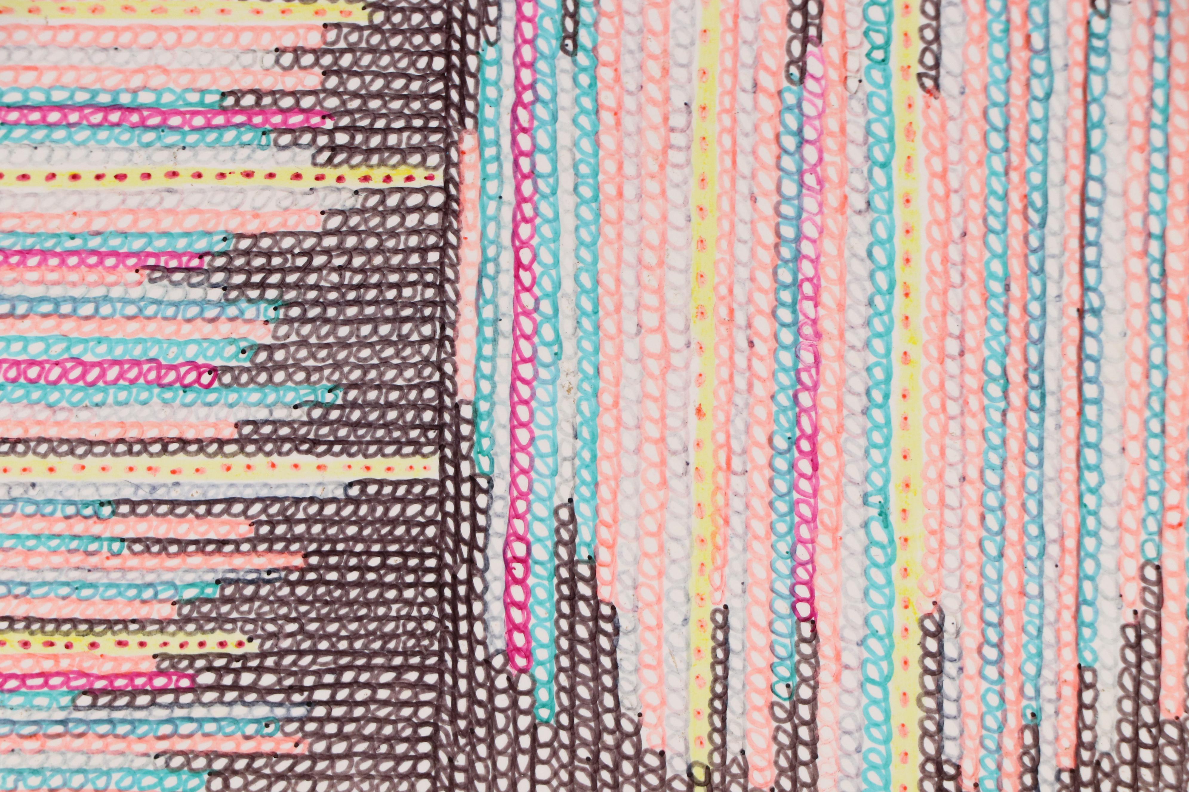 Margaret Wenstrup Op Art Ink Drawing, 2003