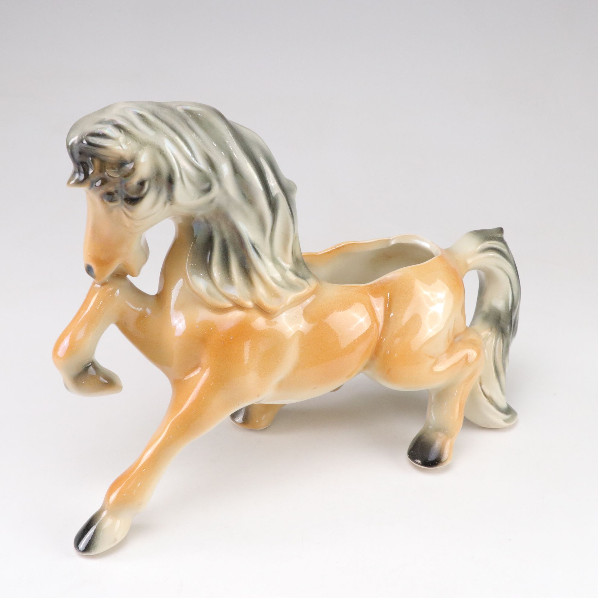 Two Ceramic Horse Figural Planters, Mid-20th Century