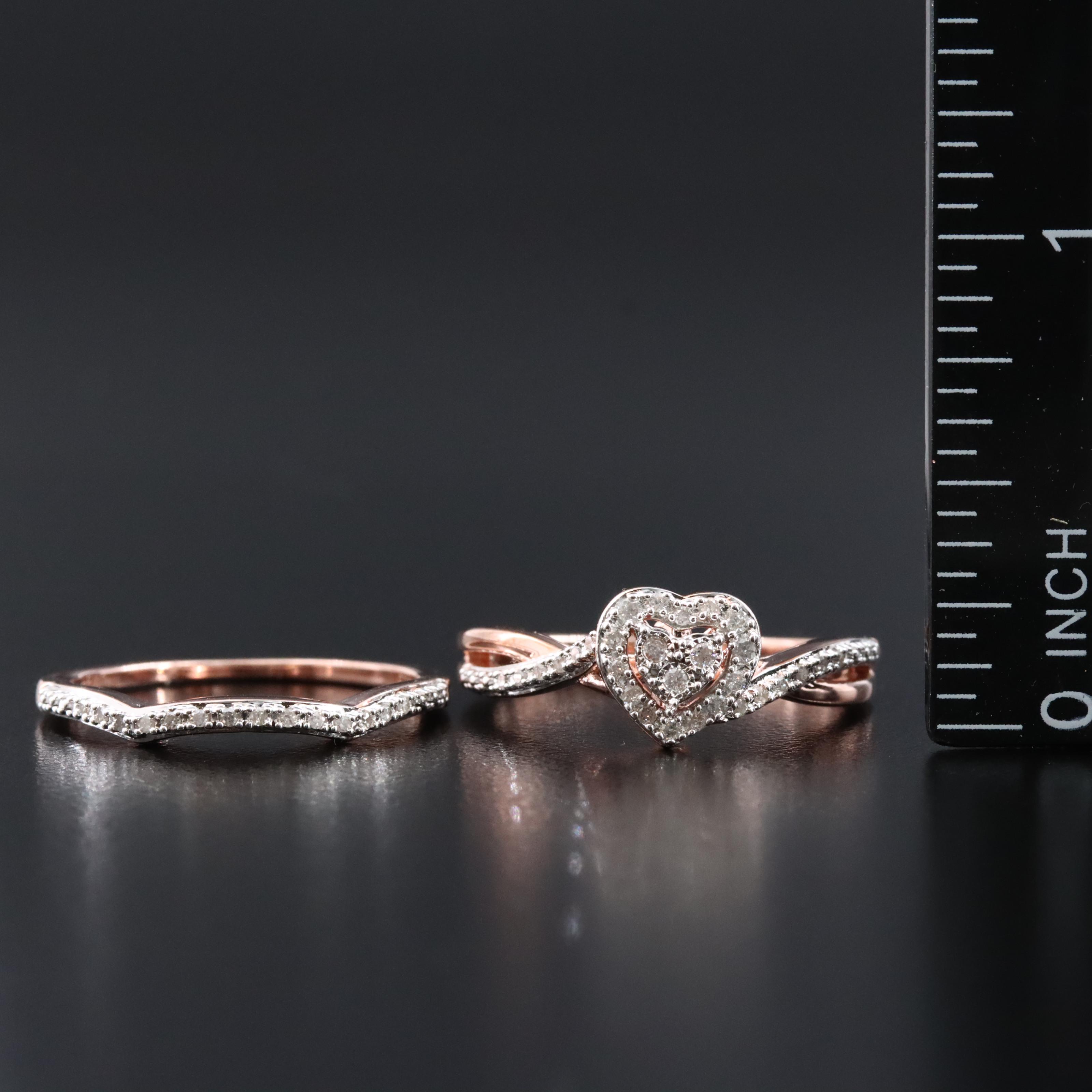 Sterling Diamond Ring Set