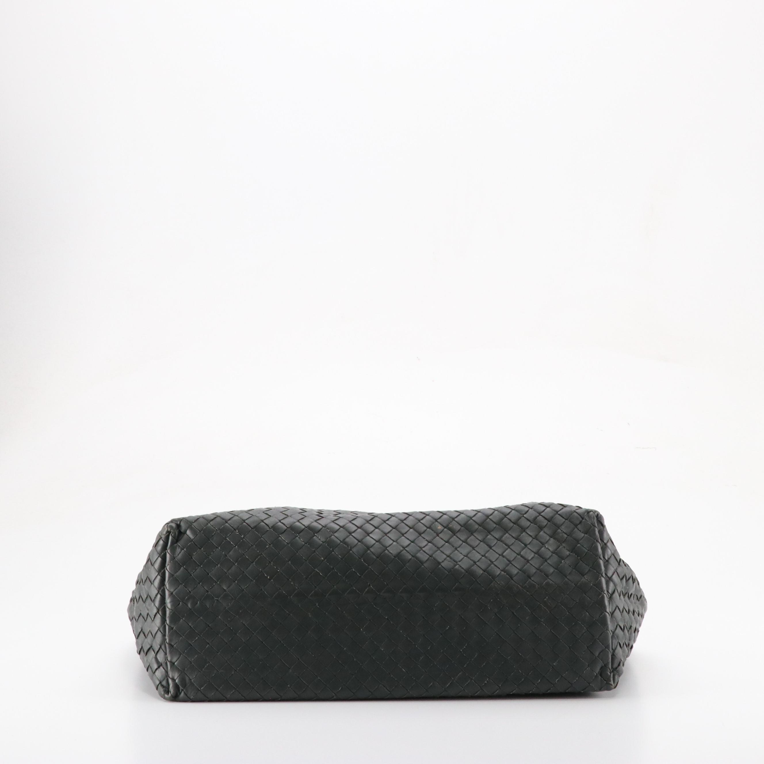 Bottega Veneta Buckle Strap Tote Bag in Grey Intrecciato Calfskin Leather