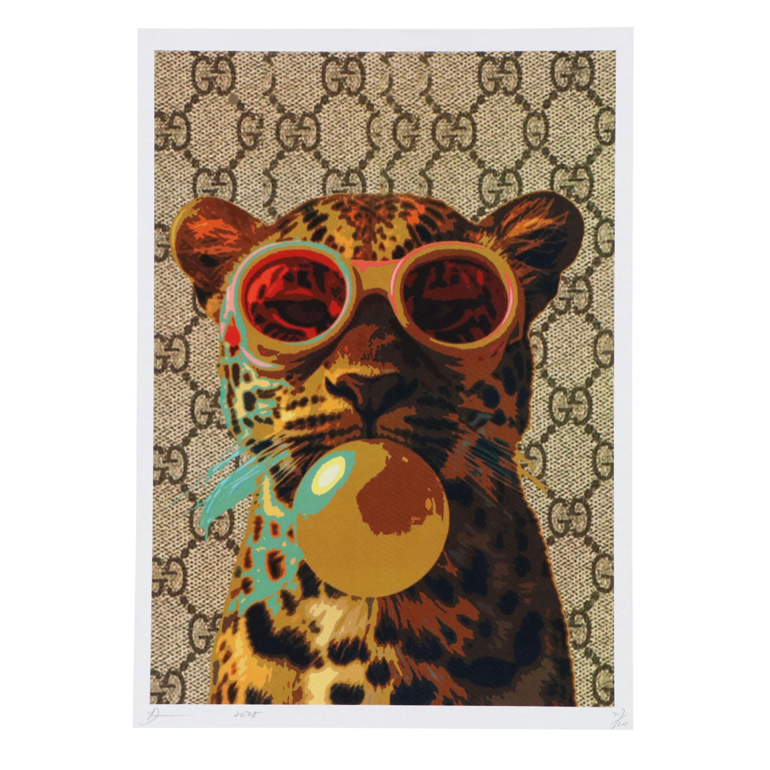 Death NYC Graphic Digital Print Featuring Gucci and Leopard