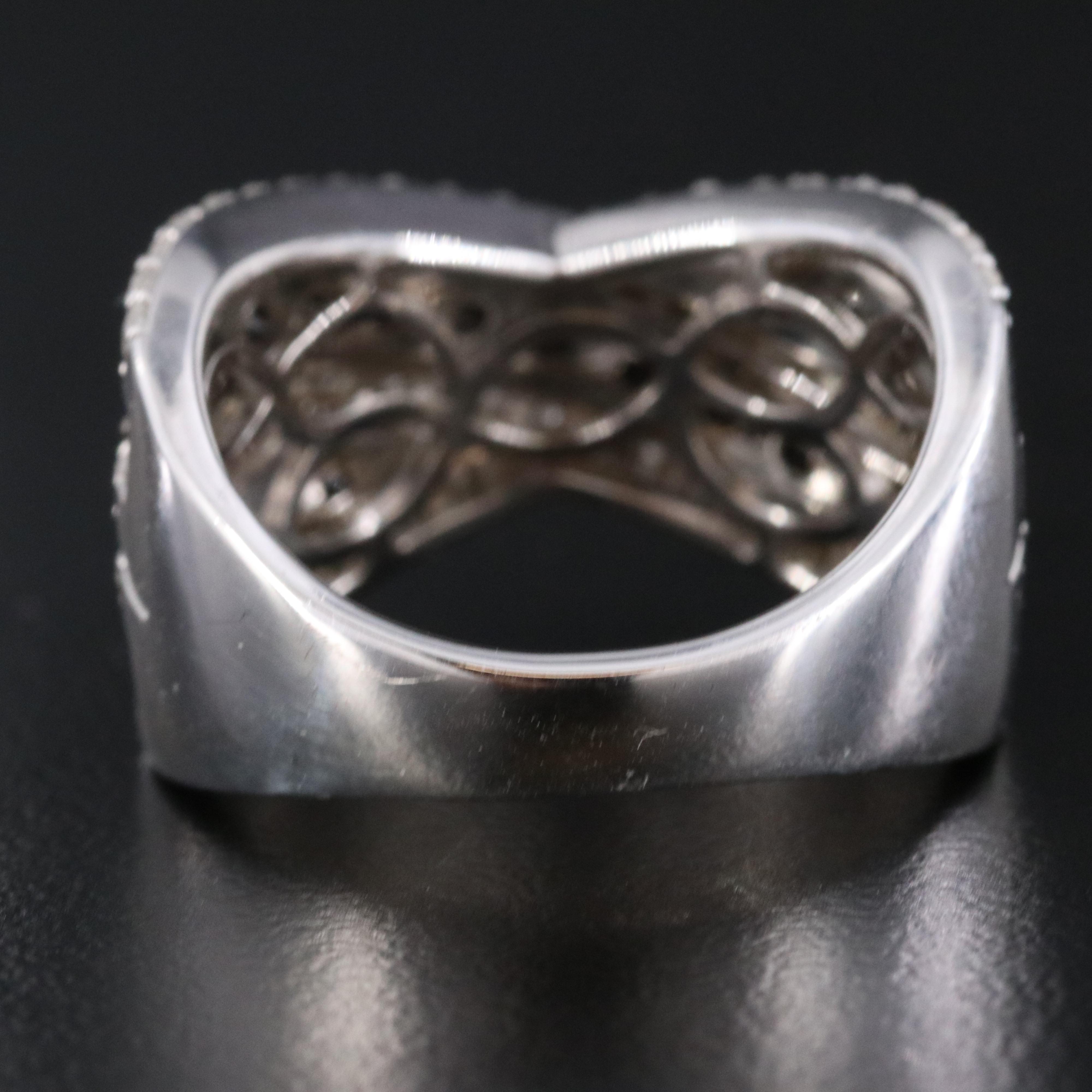 Sterling 2.04 CTW Diamond Crossover Ring with Fancy Black Diamonds