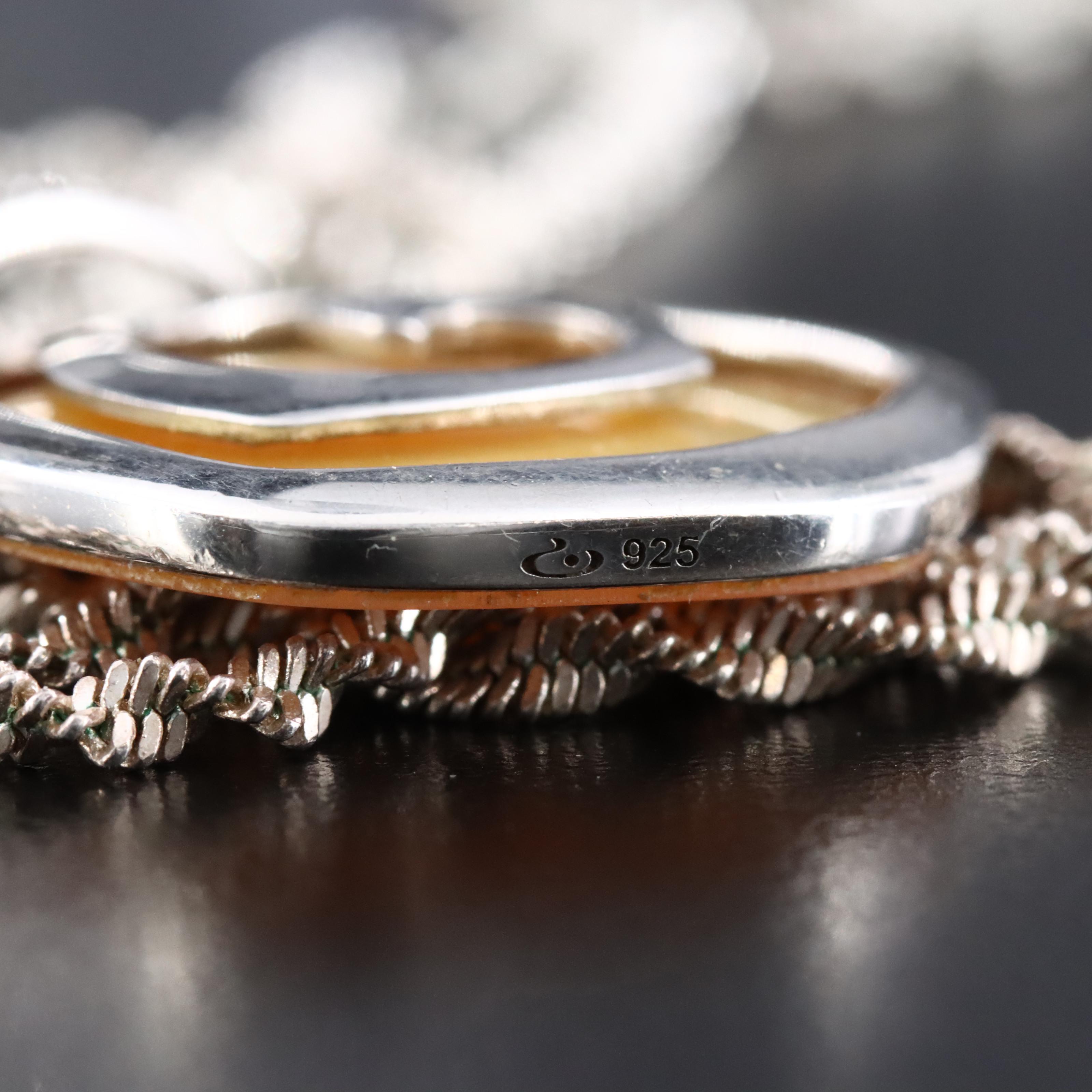 Singapore Chain with Sterling Mother of Pearl Spiral Pendant