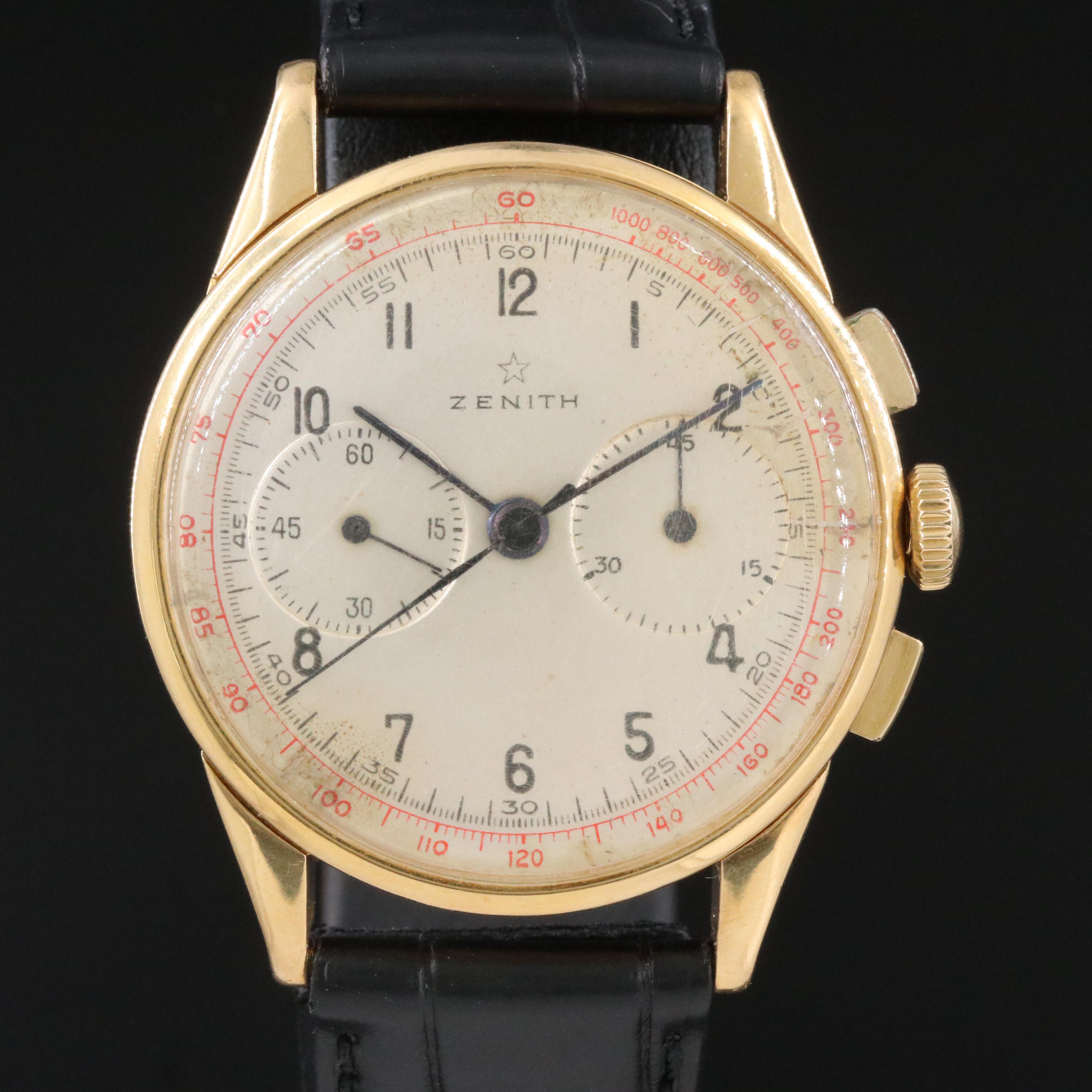 18K Zenith Chronograph Vintage Watch