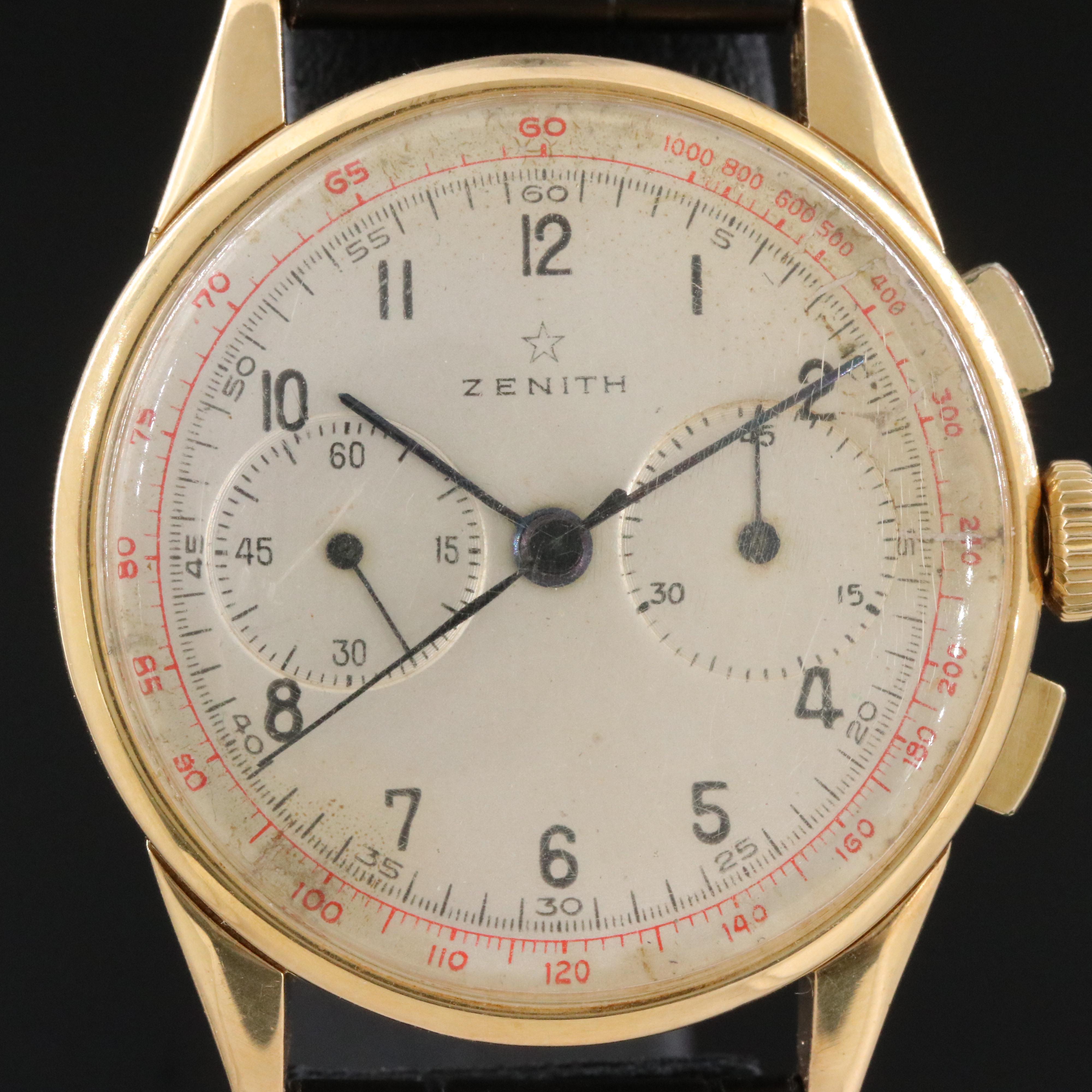 18K Zenith Chronograph Vintage Watch