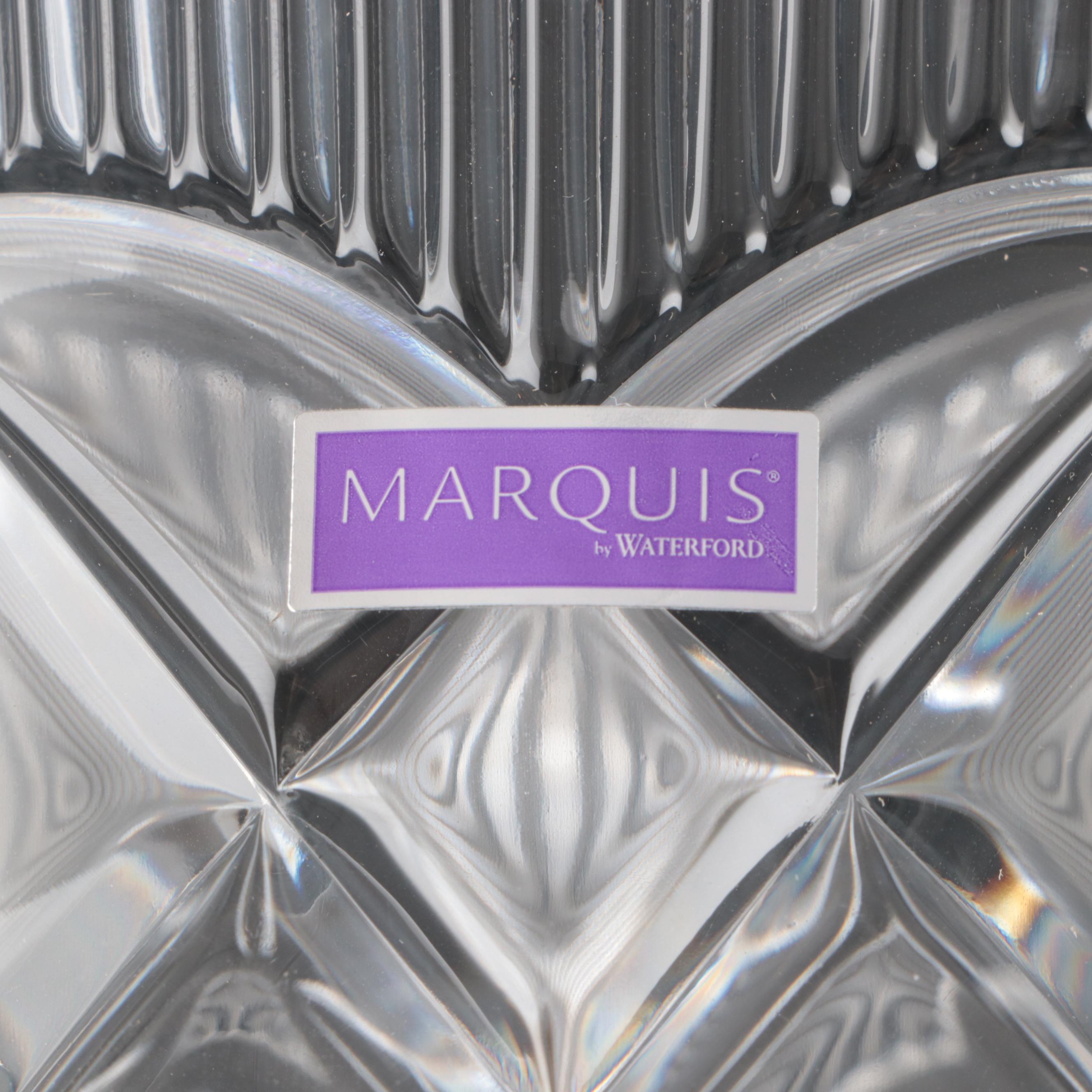 Marquis by Waterford "Basketweave" Crystal Bowl and Vase with Pumpkin Bowl