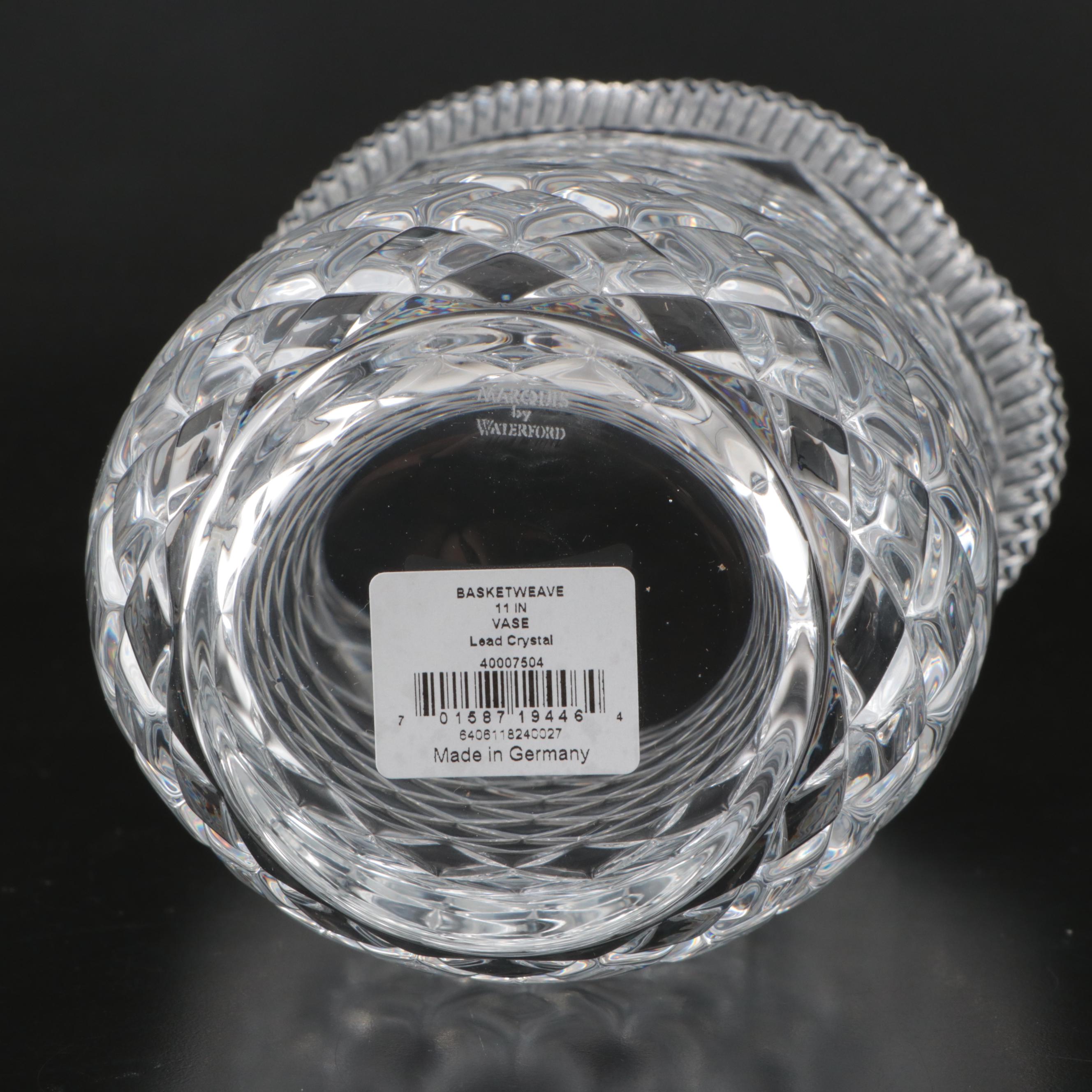 Marquis by Waterford "Basketweave" Crystal Bowl and Vase with Pumpkin Bowl