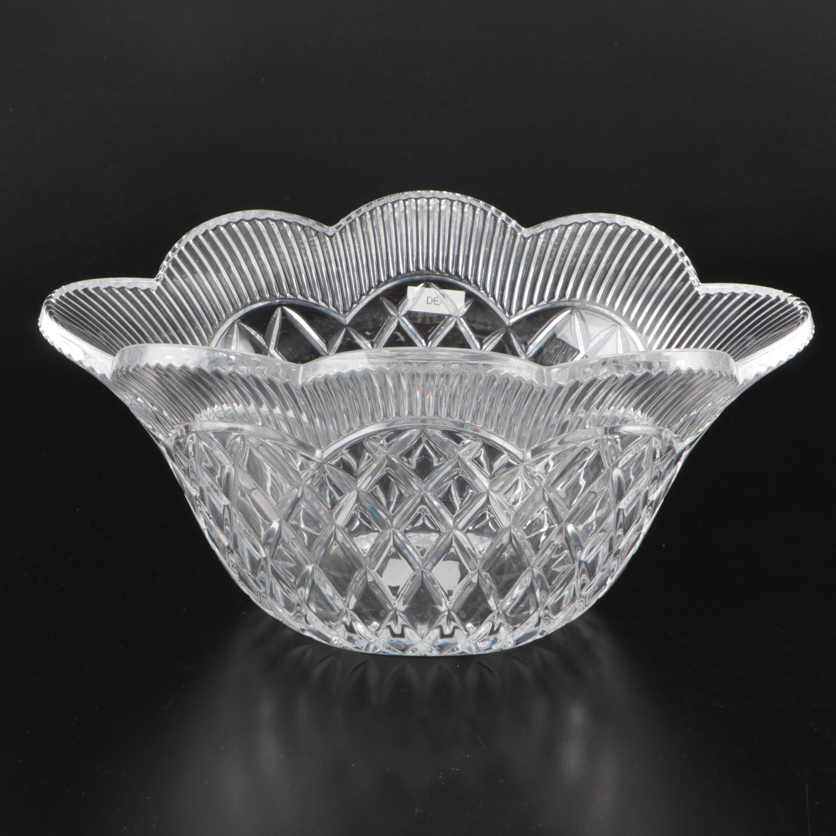 Marquis by Waterford "Basketweave" Crystal Bowl and Vase with Pumpkin Bowl
