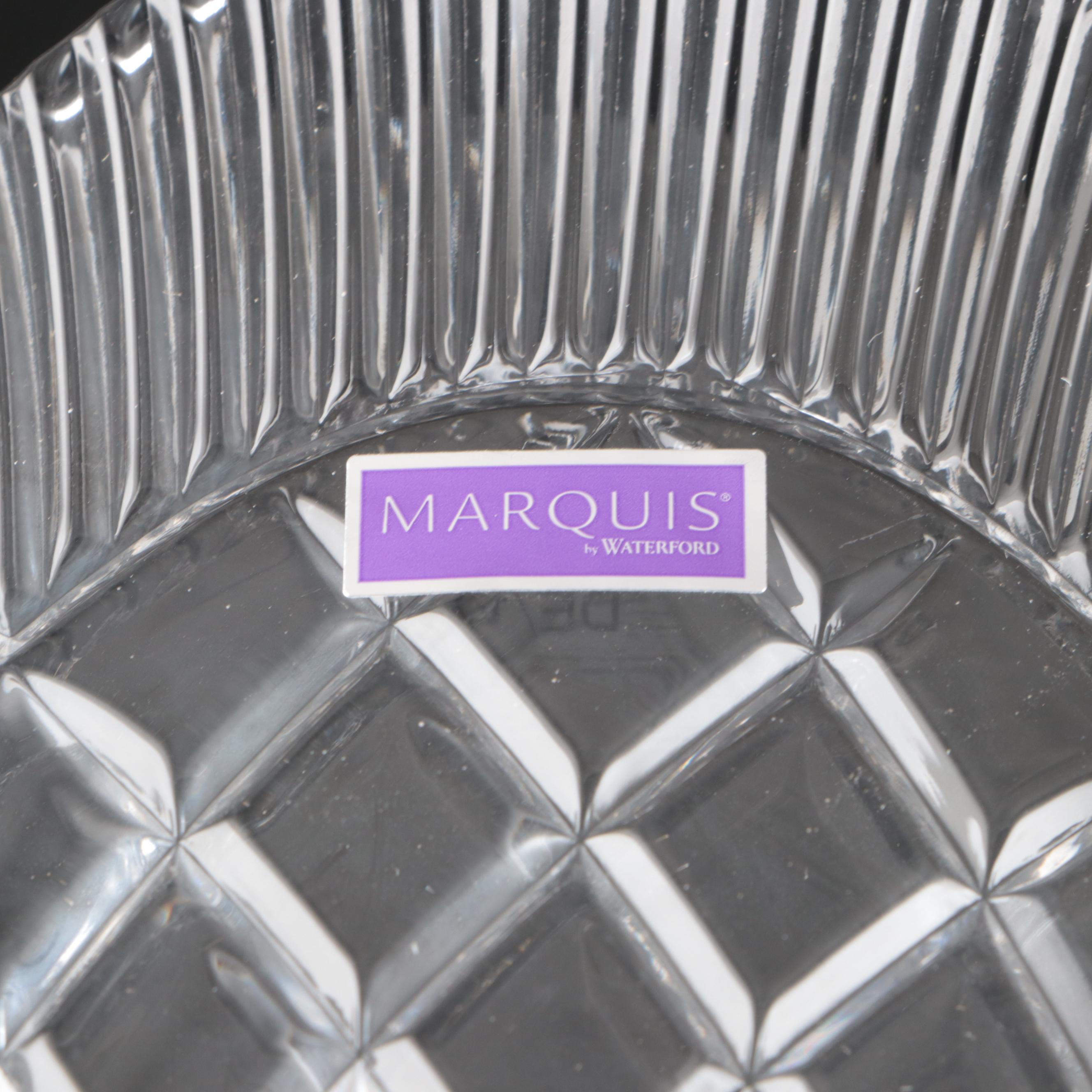 Marquis by Waterford "Basketweave" Crystal Bowl and Vase with Pumpkin Bowl