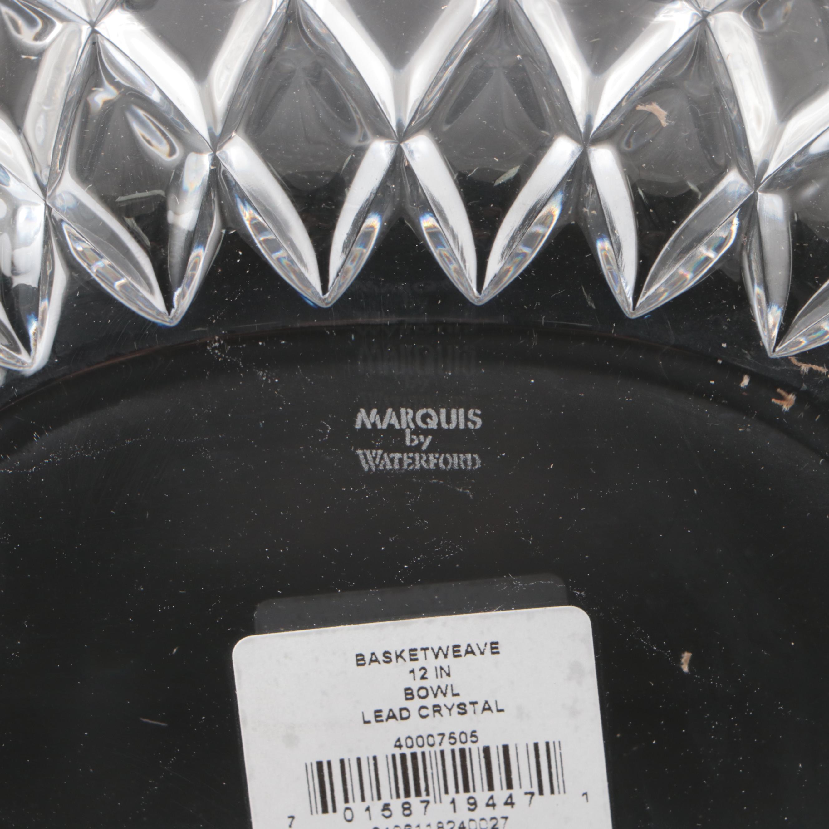 Marquis by Waterford "Basketweave" Crystal Bowl and Vase with Pumpkin Bowl
