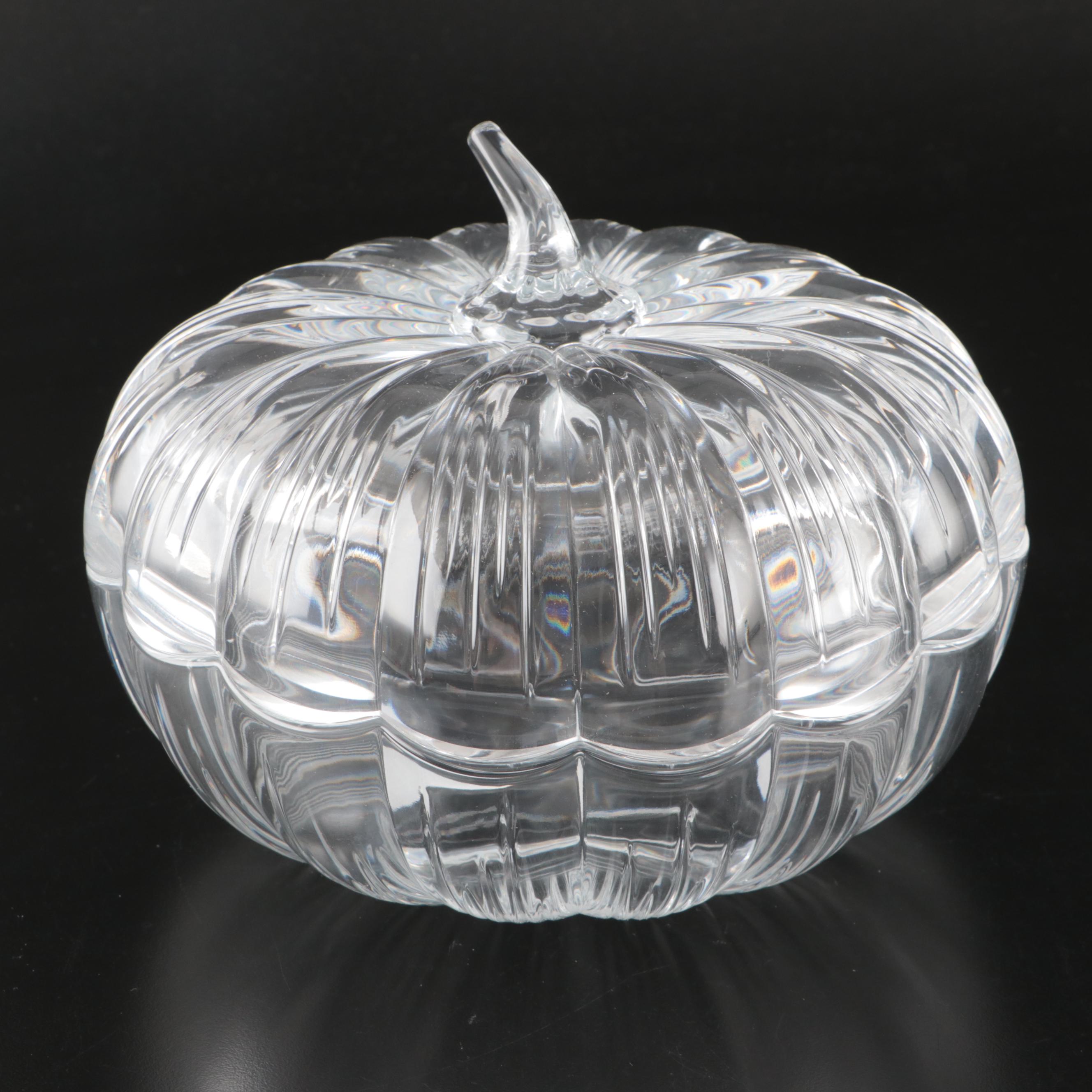Marquis by Waterford "Basketweave" Crystal Bowl and Vase with Pumpkin Bowl