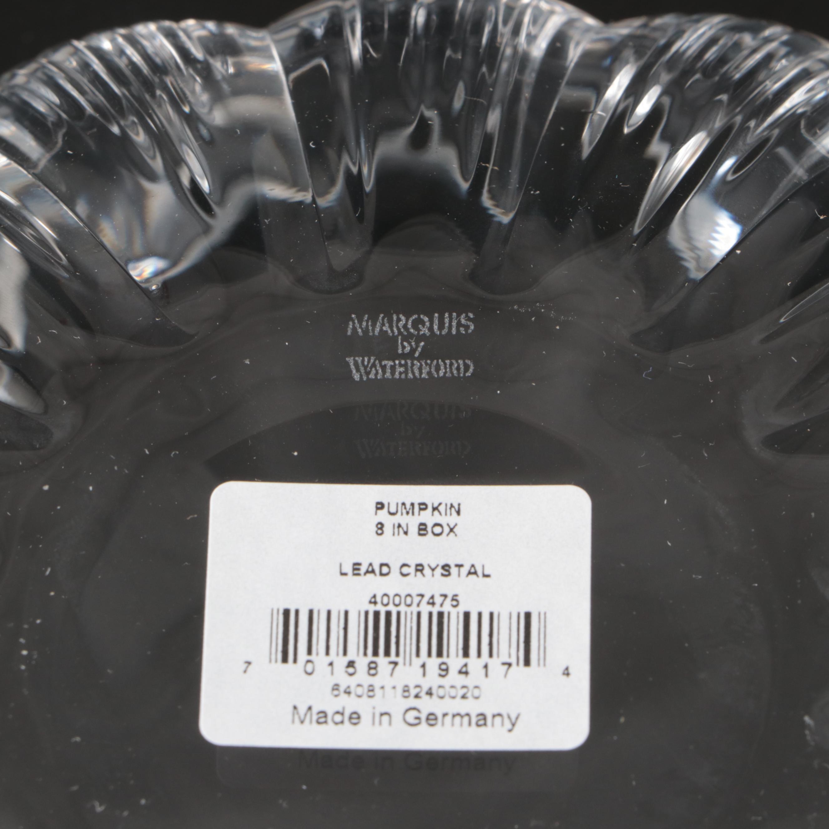 Marquis by Waterford "Basketweave" Crystal Bowl and Vase with Pumpkin Bowl