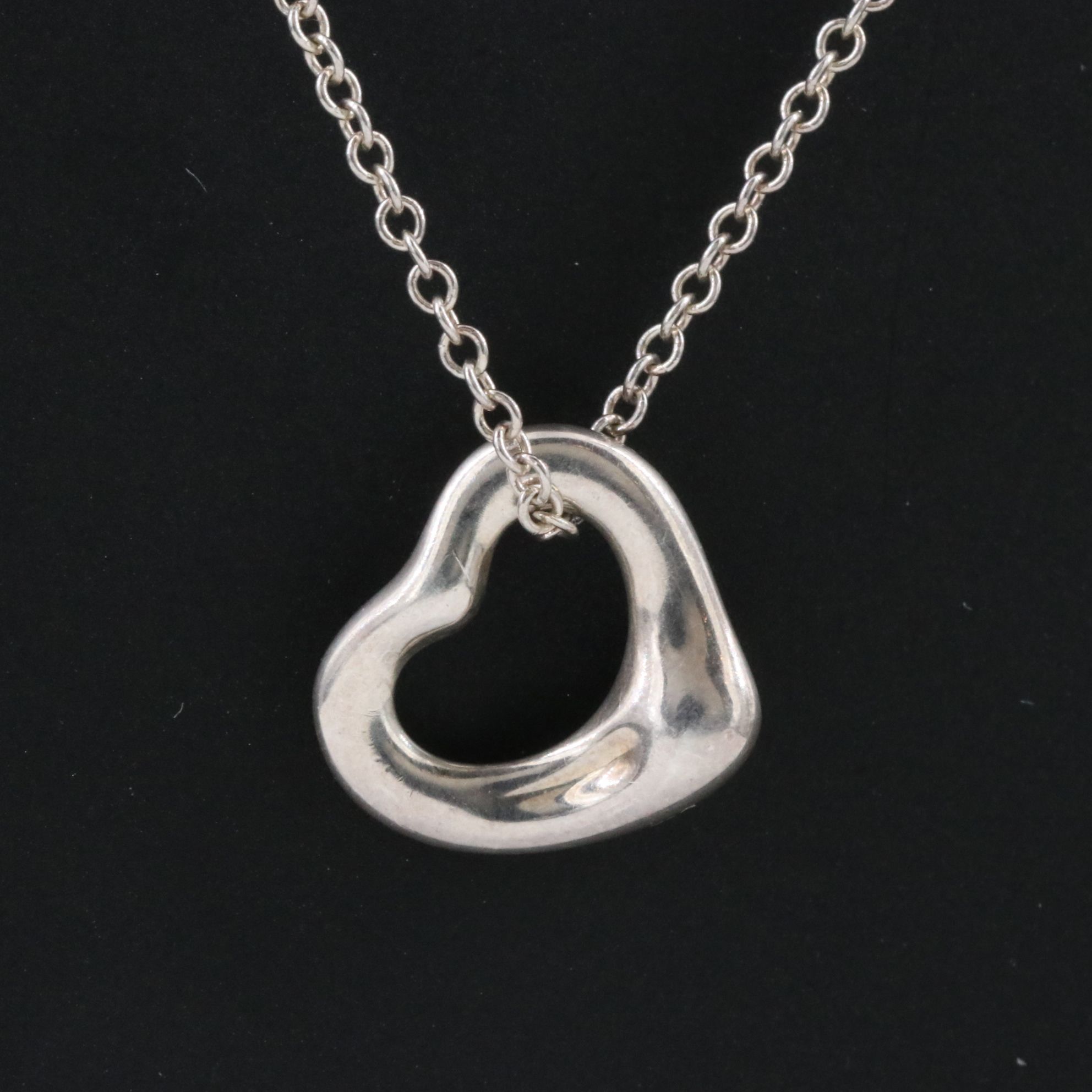 Elsa Peretti for Tiffany & Co. Open Heart Sterling Pendant Necklace