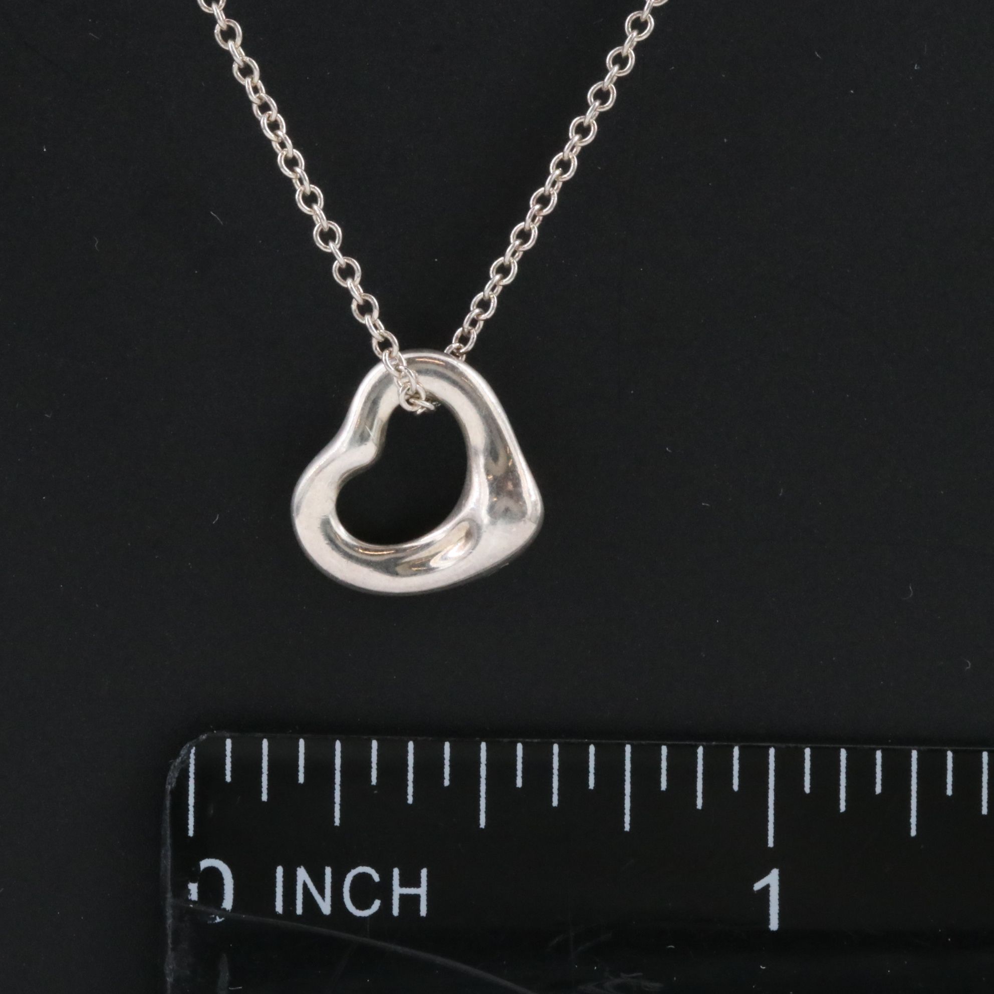 Elsa Peretti for Tiffany & Co. Open Heart Sterling Pendant Necklace