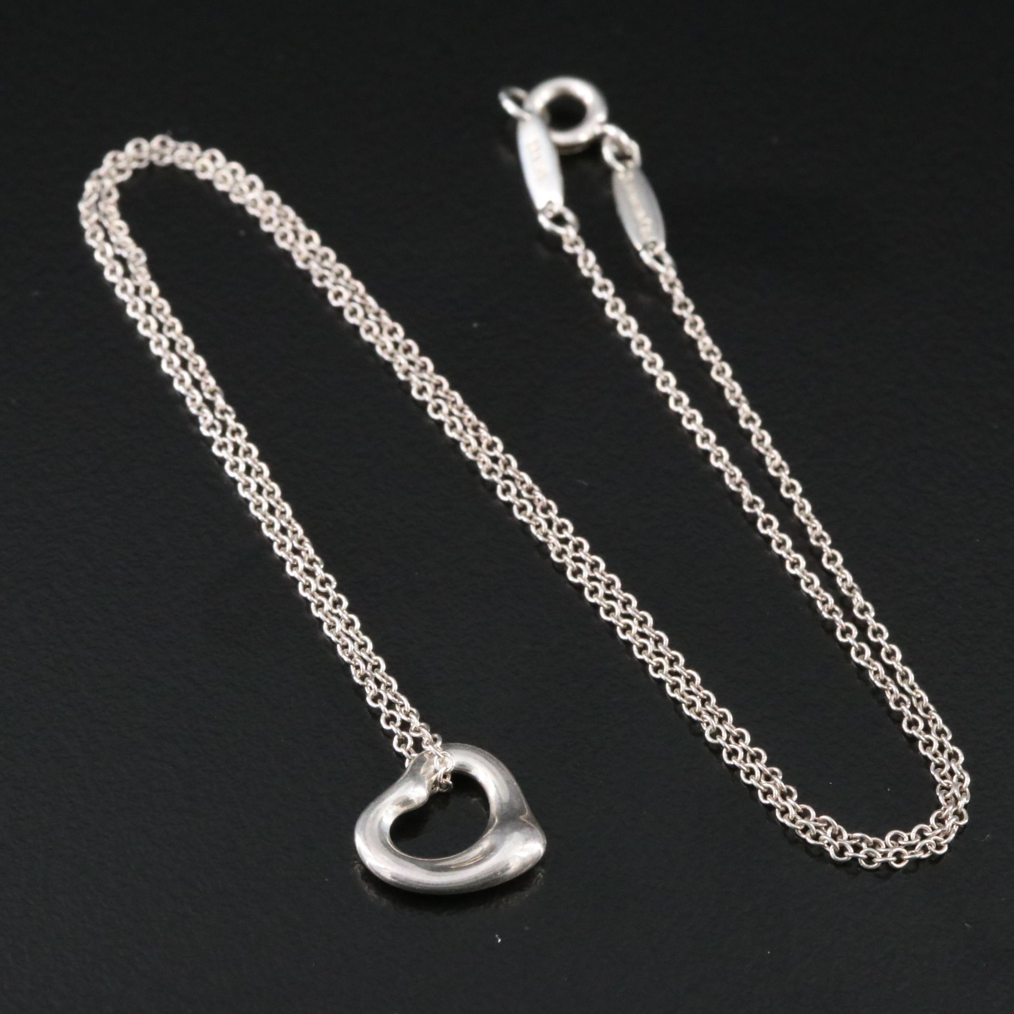 Elsa Peretti for Tiffany & Co. Open Heart Sterling Pendant Necklace