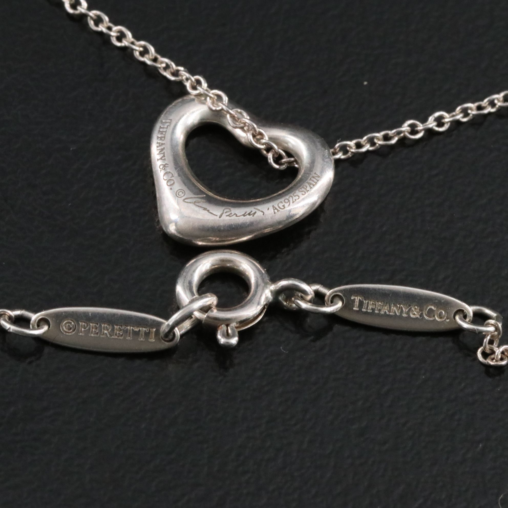 Elsa Peretti for Tiffany & Co. Open Heart Sterling Pendant Necklace