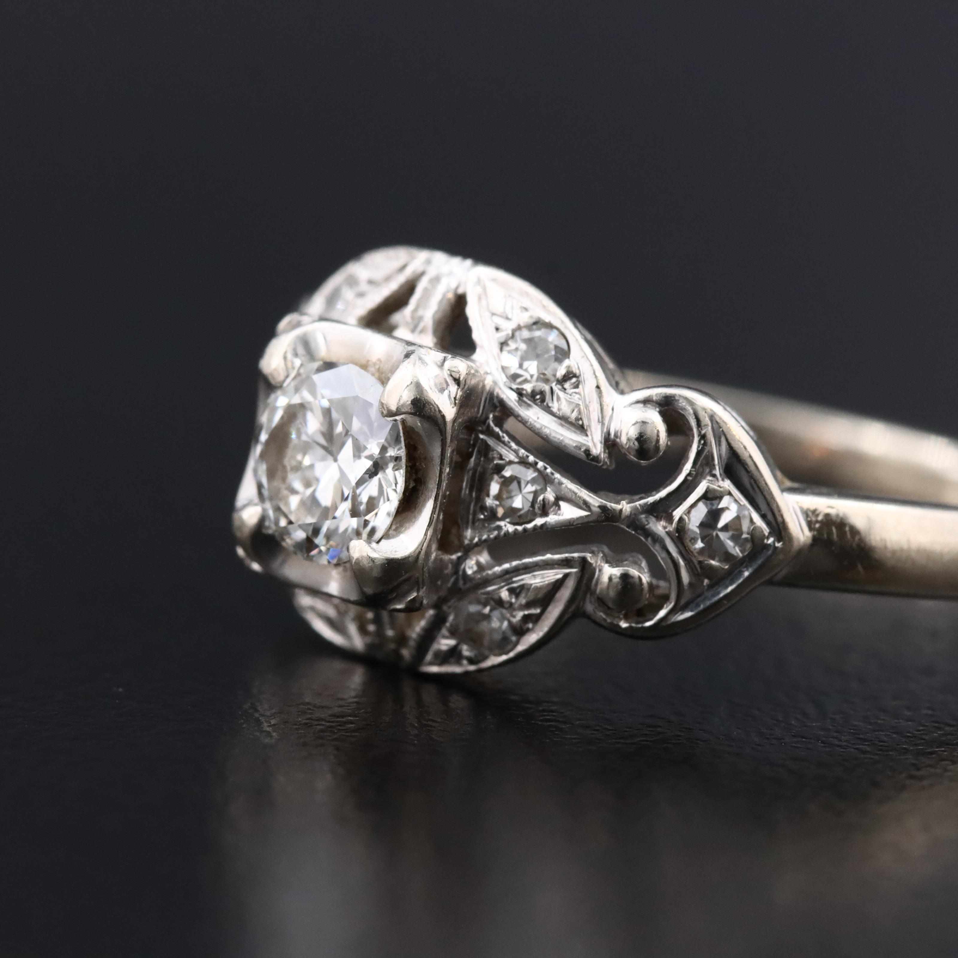 Vintage 14K 0.54 CTW Diamond Ring