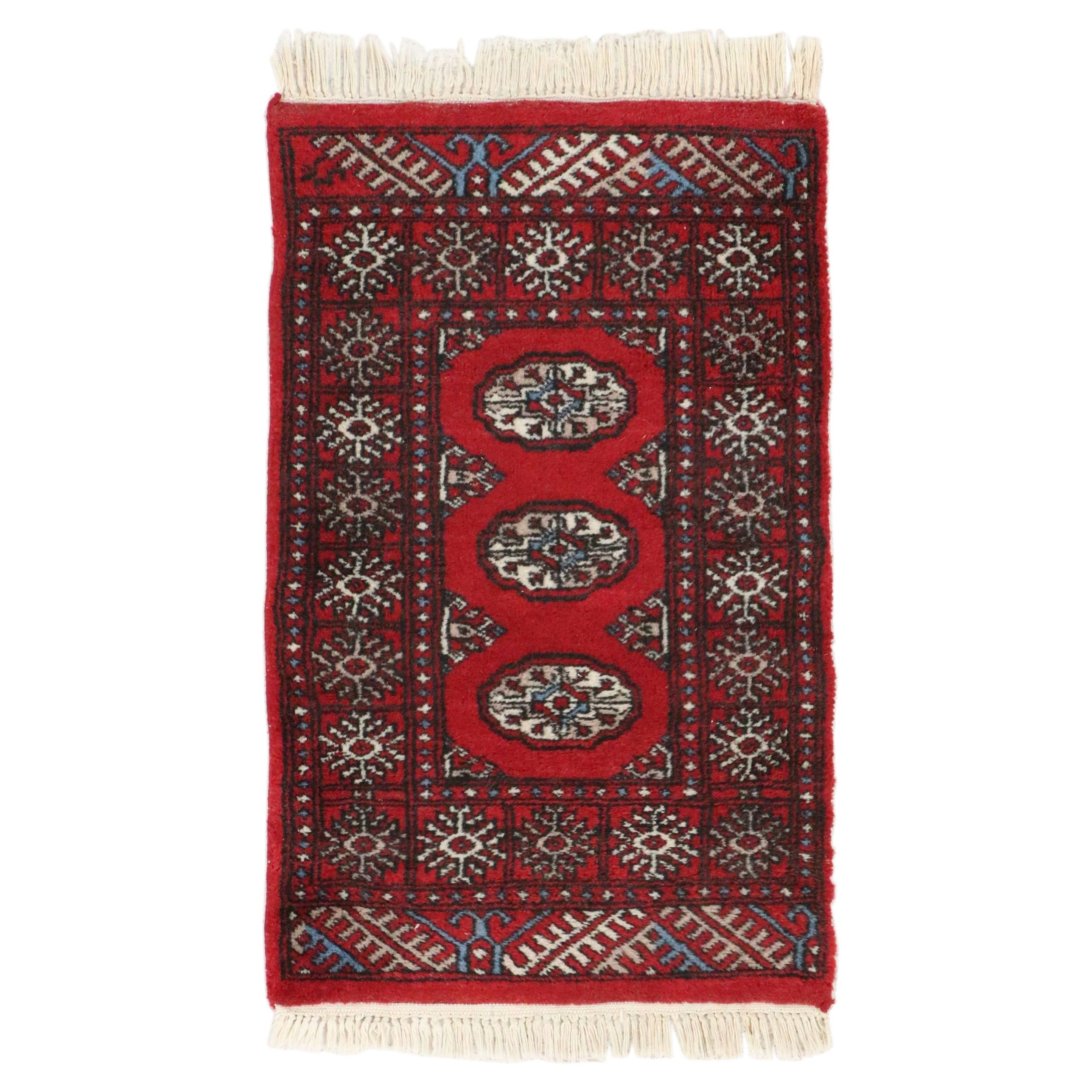 2' x 3'7 Hand-Knotted Pakistani Bokhara Accent Rug