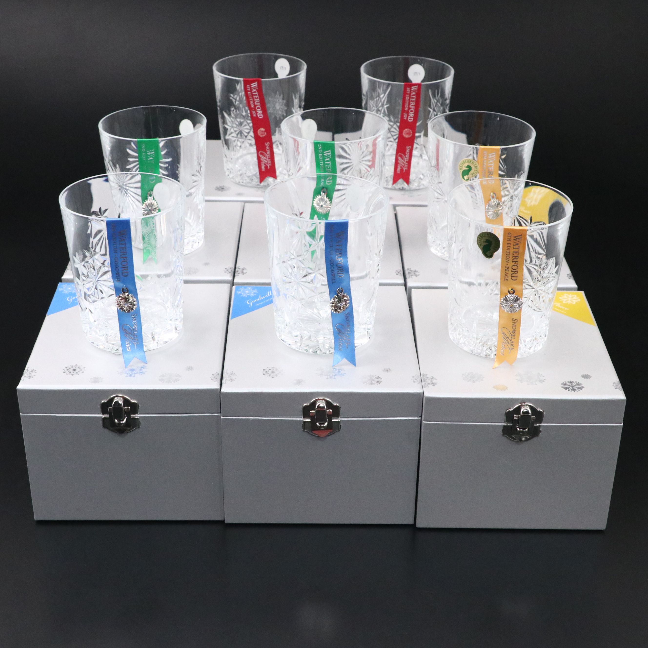 Waterford Crystal "Snowflake Wishes" Double Old Fashioned Glasses