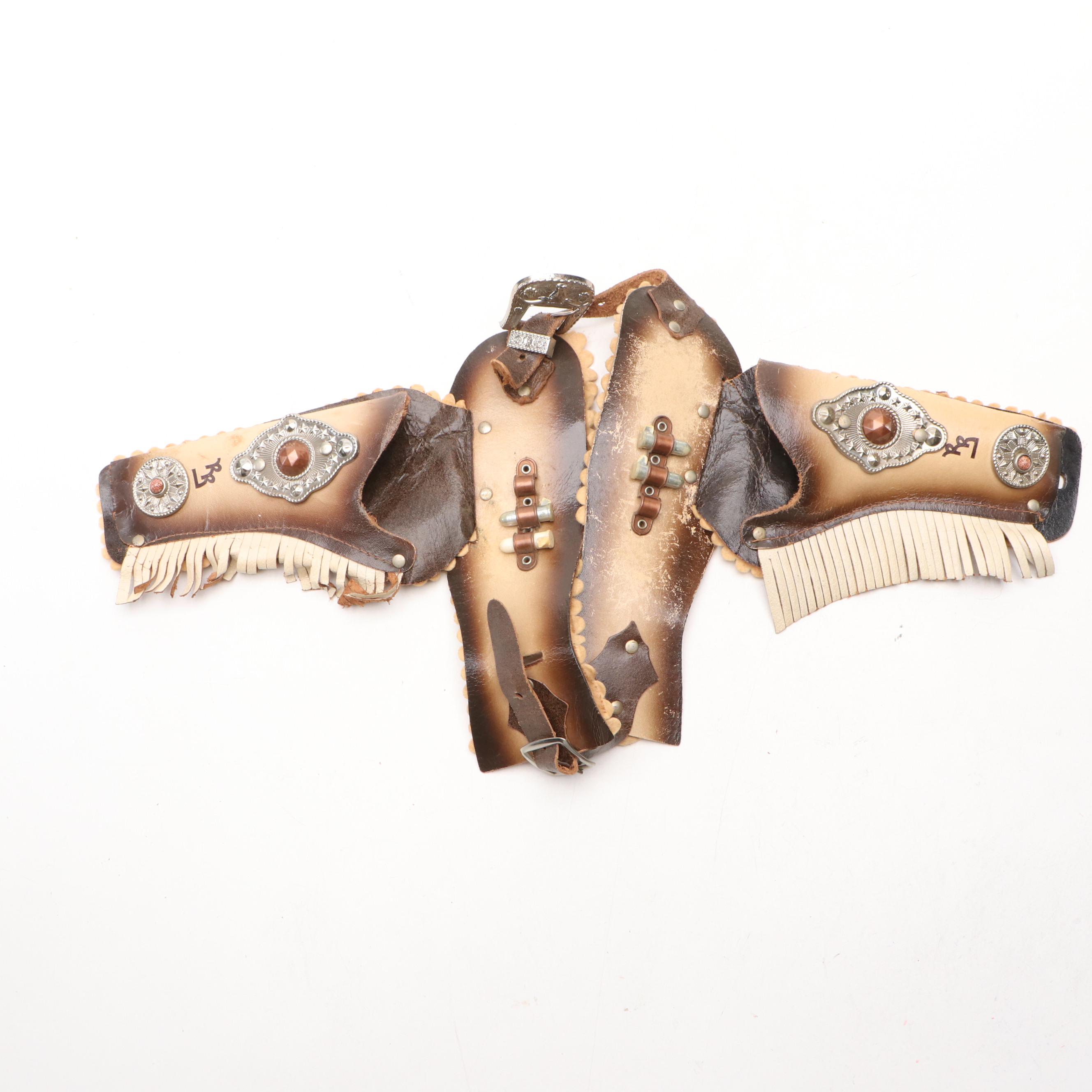 Hubley "Trooper" Dueling Revolver Cap Guns with Holsters, Mid-20th Century