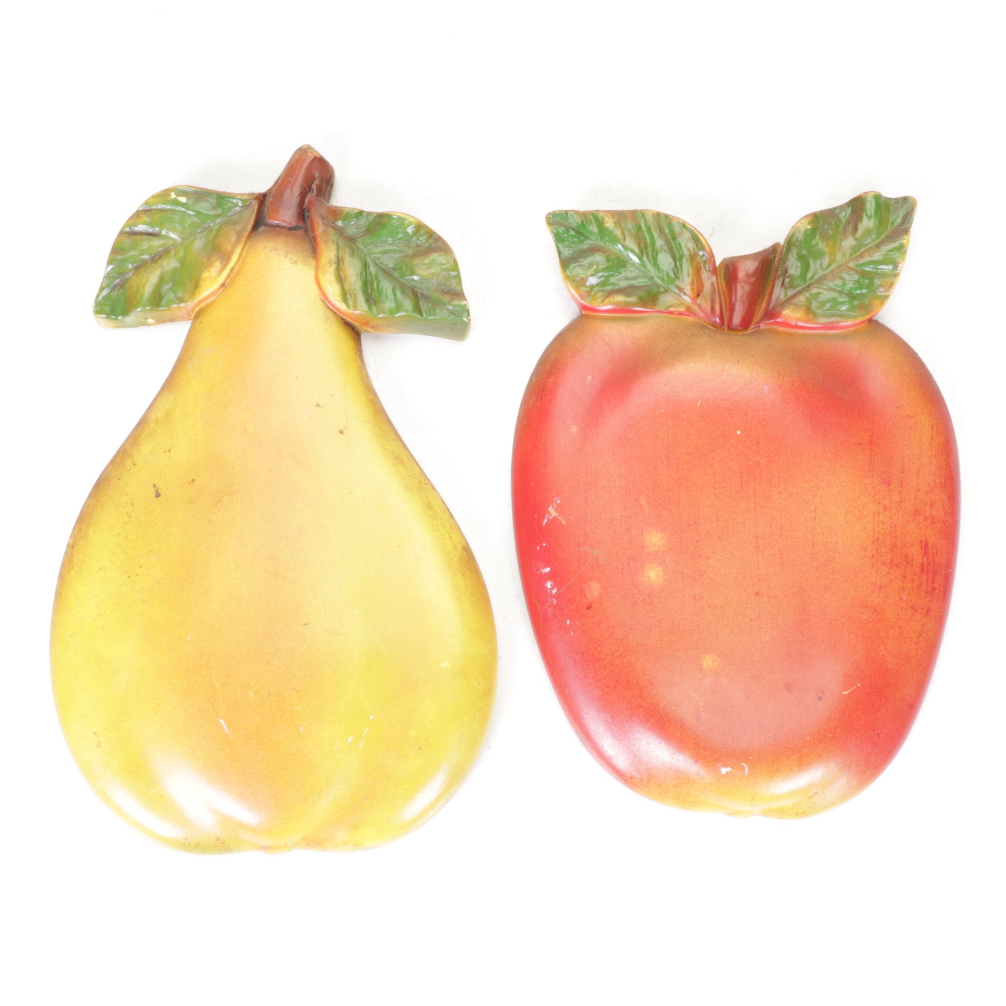 Chalkware Fruit & Bird Wall Decor