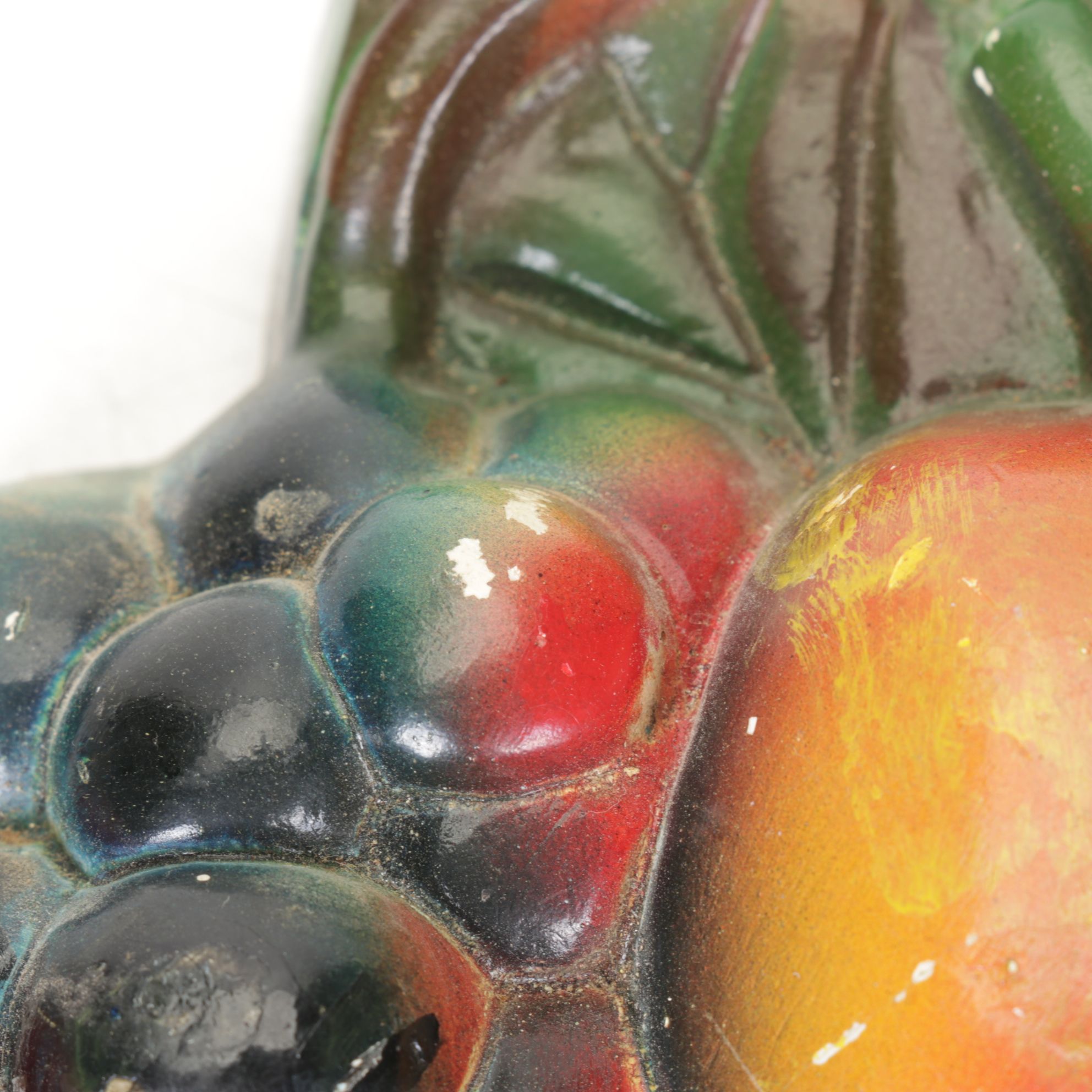 Chalkware Fruit & Bird Wall Decor