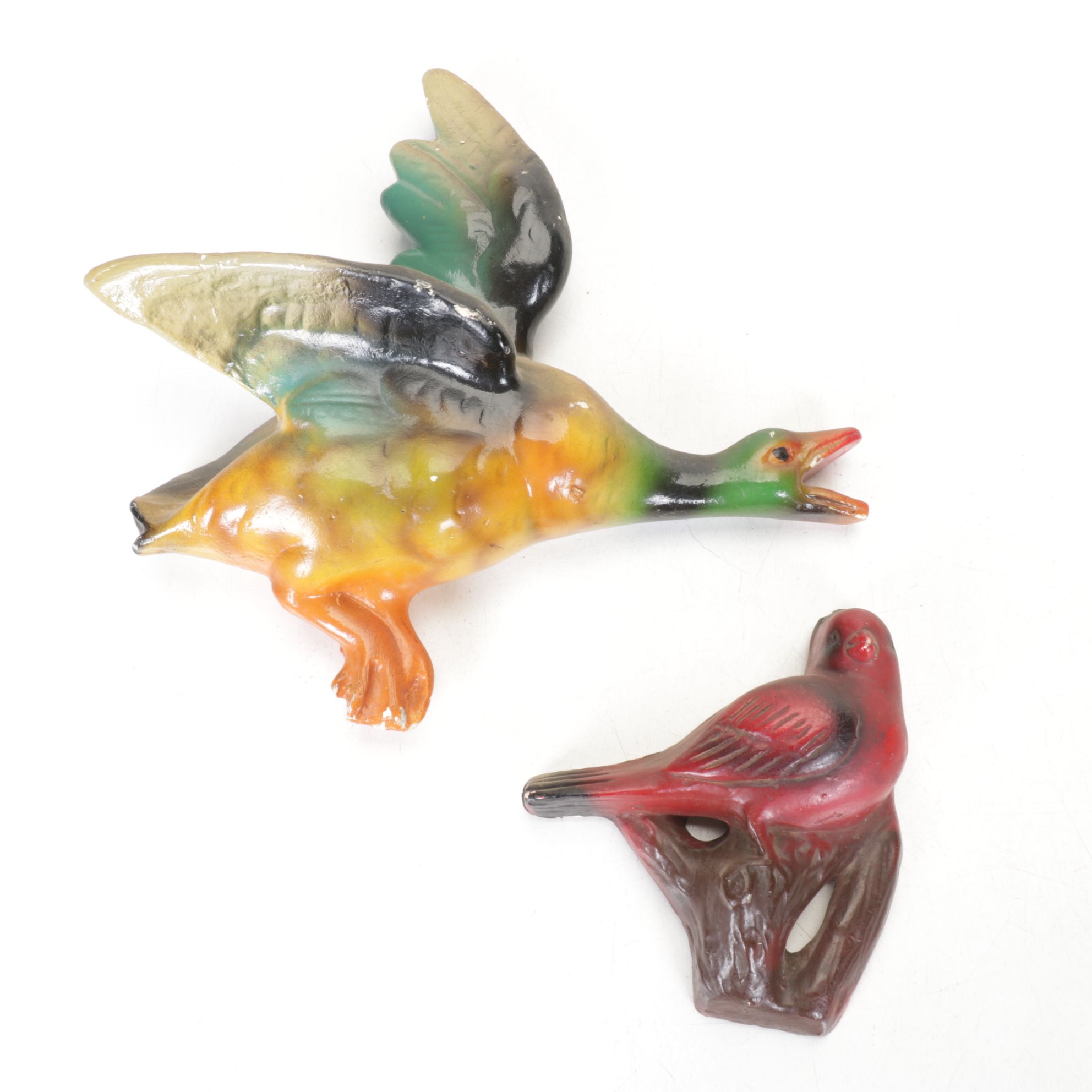 Chalkware Fruit & Bird Wall Decor